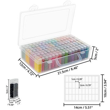 Handi Stitch Streudeko 60k Diamantmalerei Aufbewahrungsbox - Bastel- und DIY-Set, 60k Diamond Painting Storage Box - 60 Colors & 64 Containers