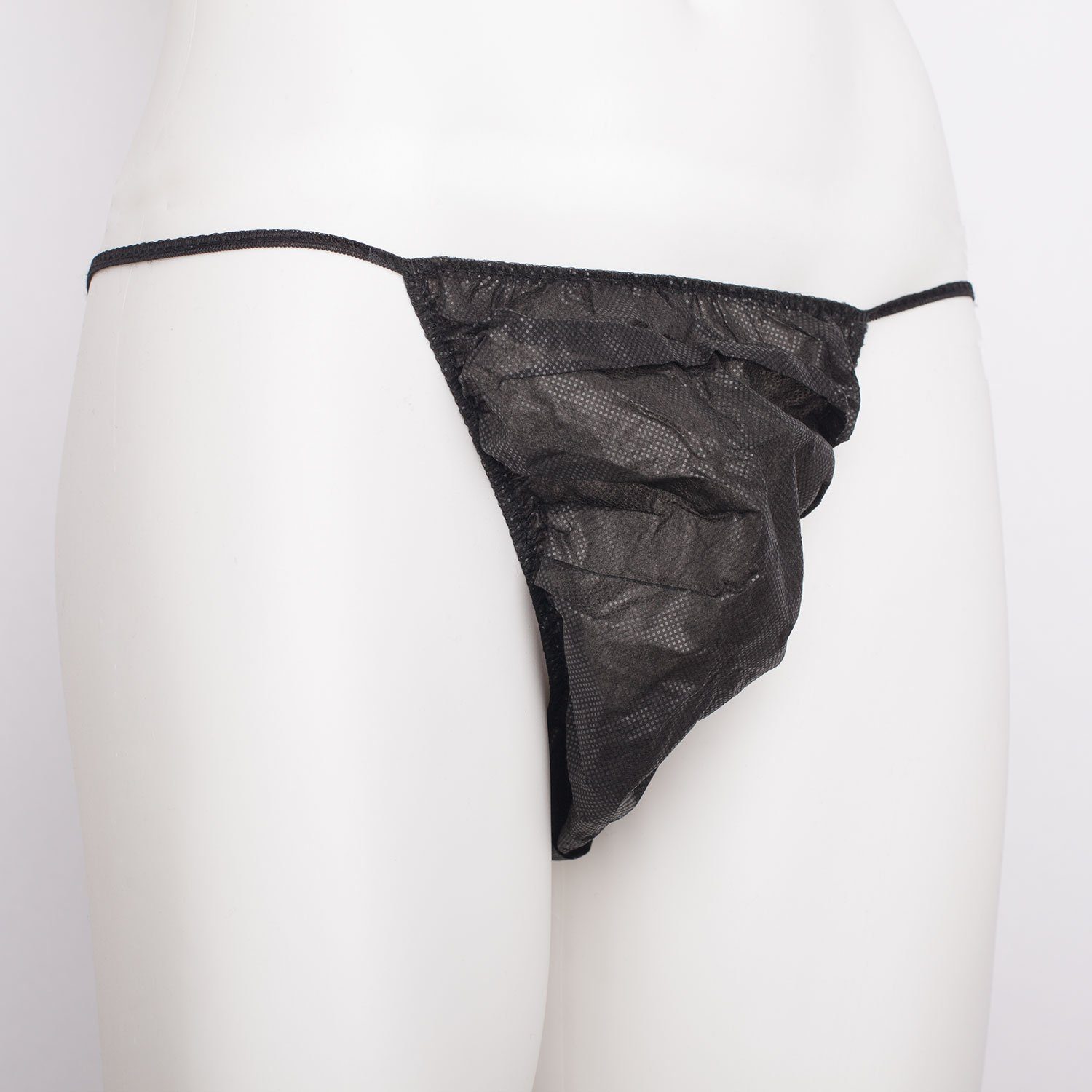 Welltouch Slip Einweg String Tanga-Herren schwarz/einzeln unterverpackt (50-St)