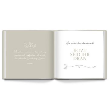 LEAF & GOLD Notizbuch Gästebuch Hochzeit, Edles Hochzeitsgästebuch mit Fragen, Gästebuch zum Ausfüllen mit