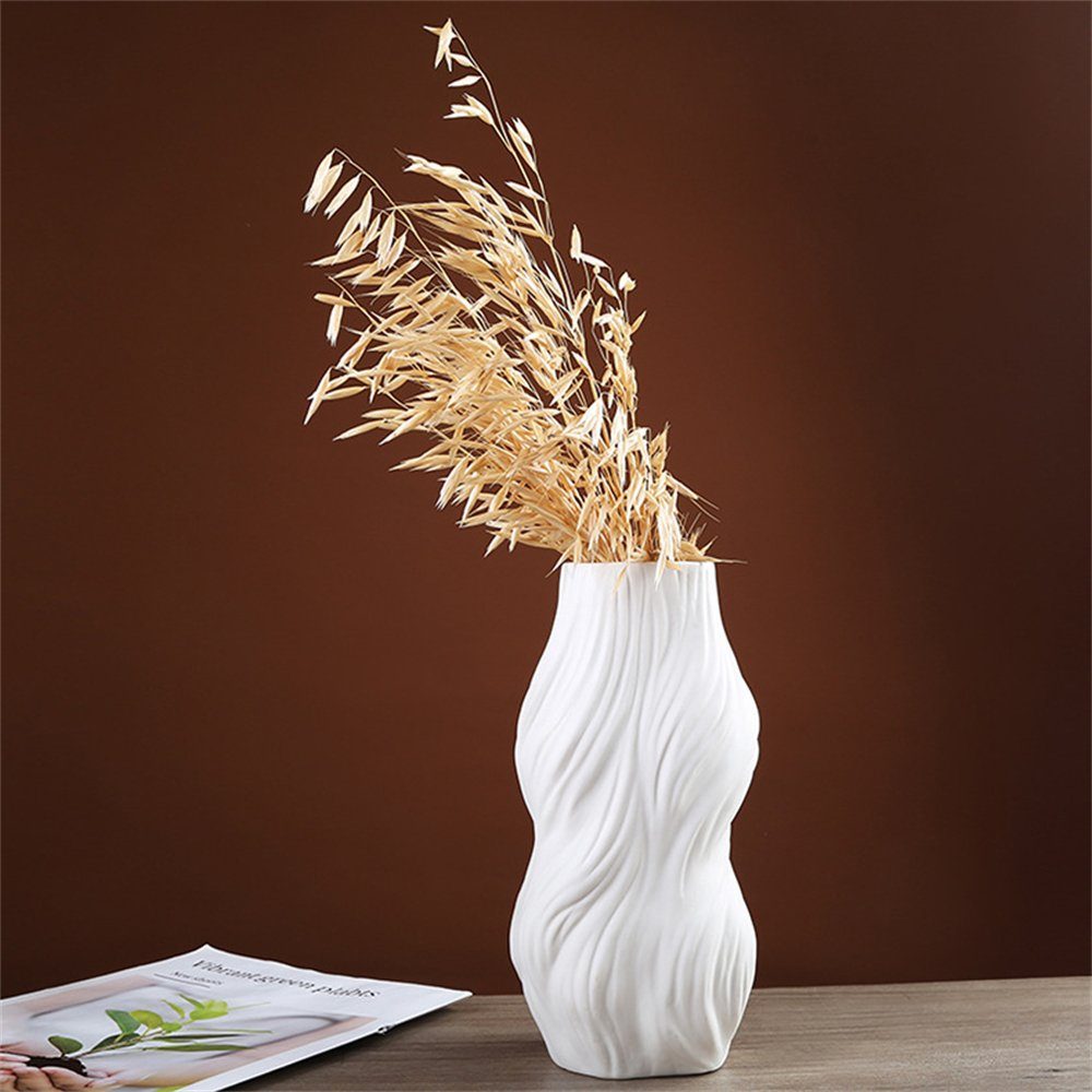 Weiße Decorative Home Rouemi einfache Vase, Dekovase, weiß-A Ornament Keramische Dekovase