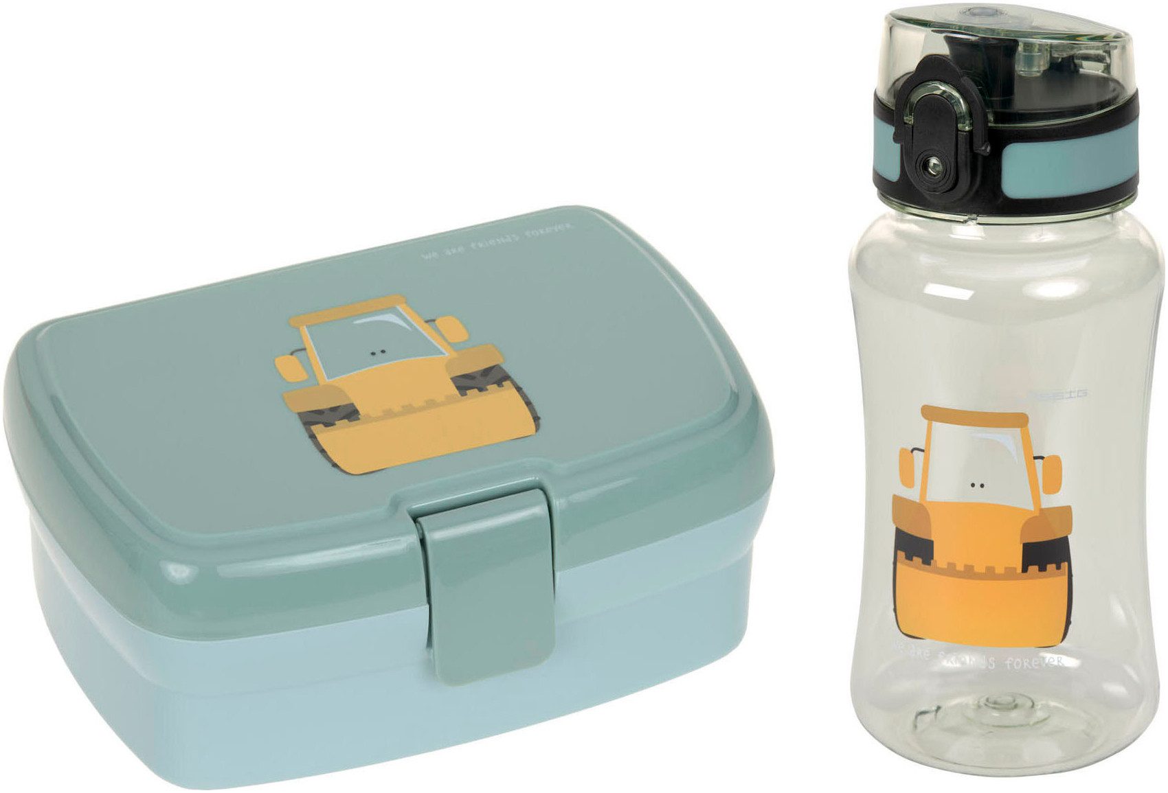LÄSSIG Lunchbox Tiny Drivers, Excavator, Polyprophylen (PP), Tritan, (Set, 2-tlg), mit Trinkflasche