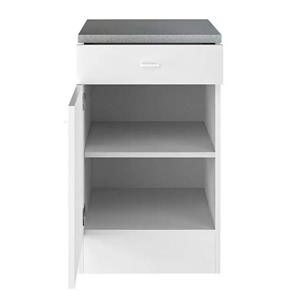 Flex-Well Unterschrank Küchenunterschrank 50 cm breit - Weiß – Modell Rapid günstig online kaufen