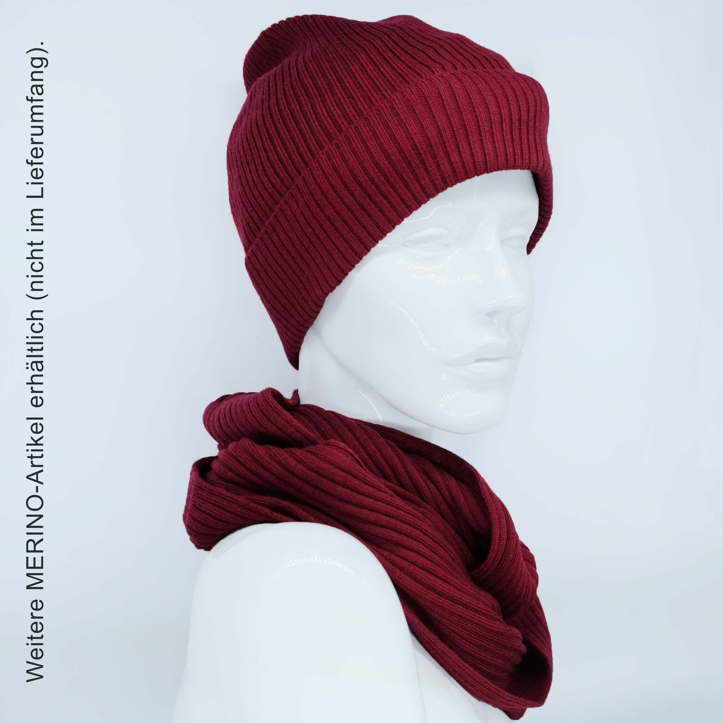 merlot Stirnband Damen Merino Stirnband Feinstrick, 100% BEAZZ WOLLE warm Ohrenwärmer Winter weich und helles rot