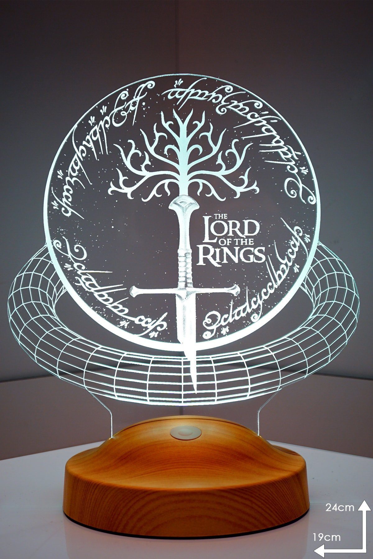 Geschenkelampe LED Fans!, für Nachttischlampe 3D LED Sword fest LED integriert Lampe Gravur mehrfarbige LOTR