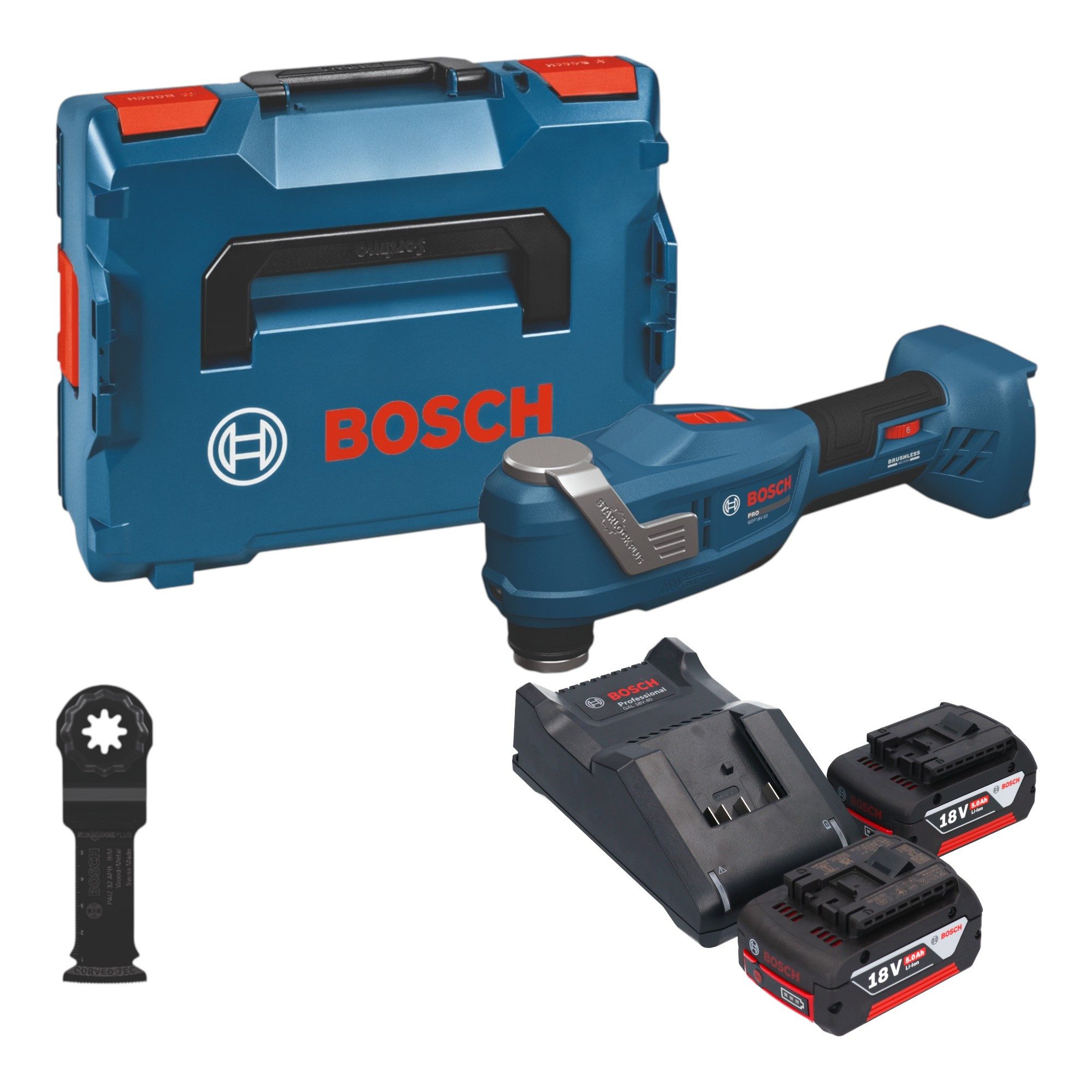 Bosch Professional Akku-Multifunktionswerkzeug GOP 18V-30 Akku Multifunktionswerkzeug 18 V Starlock Plus Brushless
