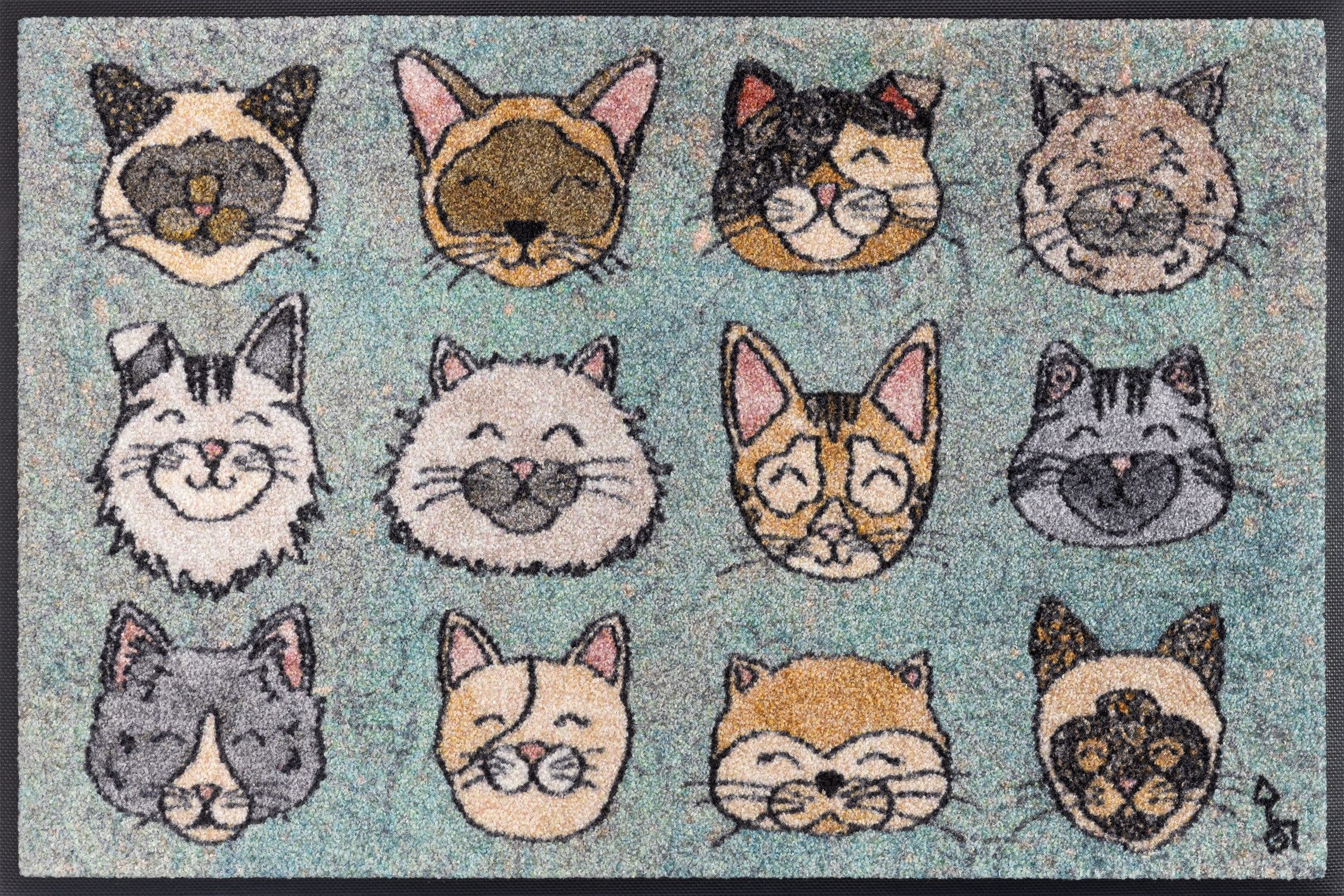 wash+dry by Kleen-Tex Fußmatte Glückskatzen, rechteckig, Höhe: 7 mm günstig online kaufen