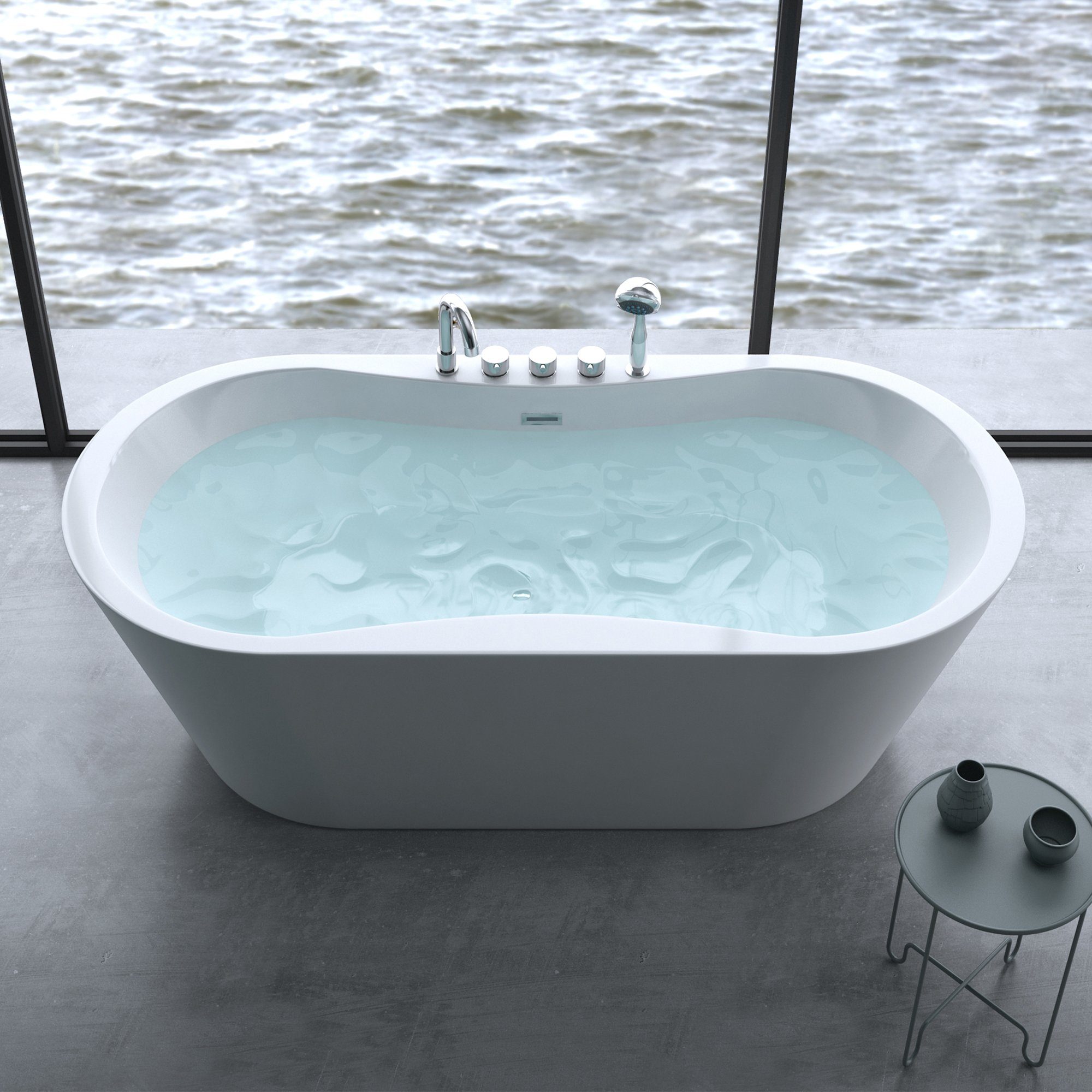 doporro Badewanne Design-Badewanne Freistehend inkl. Ablaufgarnitur günstig online kaufen