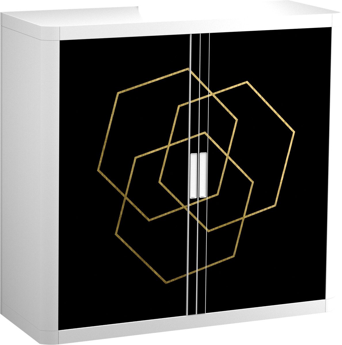 EASYOFFICE Aktenschrank Rollladenschrank easyoffice BxTxH 86x37,5x104cm Goldene Sechsecke