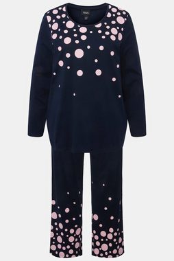 Ulla Popken Pyjama Pyjama Punkte Rundhals Langarm