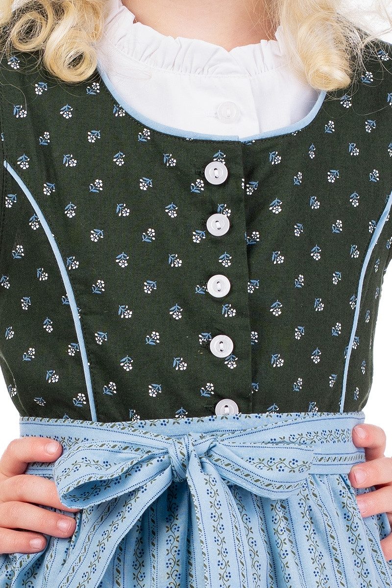 Isar-Trachten Dirndl Kinderdirndl 3tlg. - BIBIANA - tanne/hellblau – Bild 2 von 4