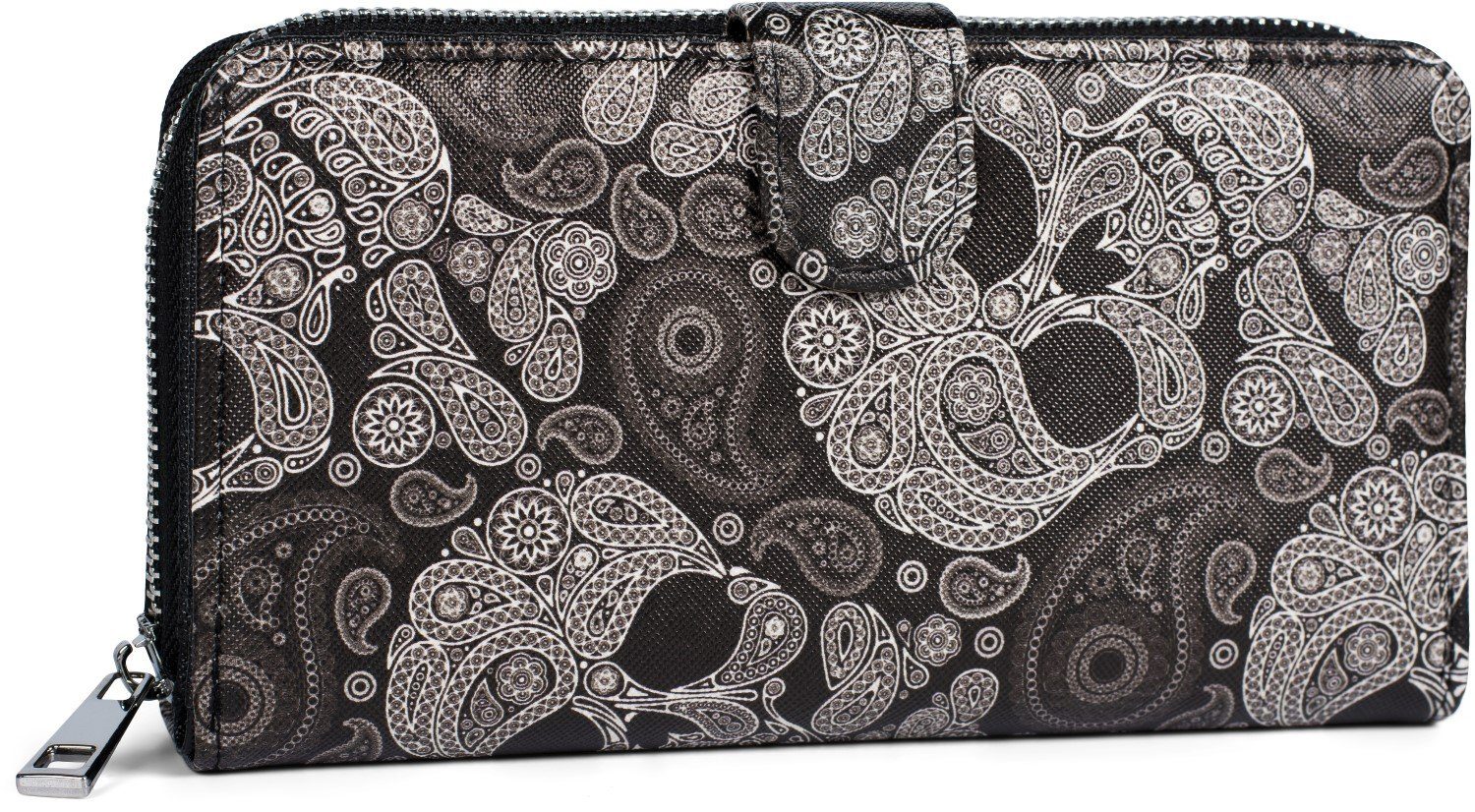 styleBREAKER Geldbörse Große Geldbörse mit Totenkopf Paisley Print (1-tlg) günstig online kaufen