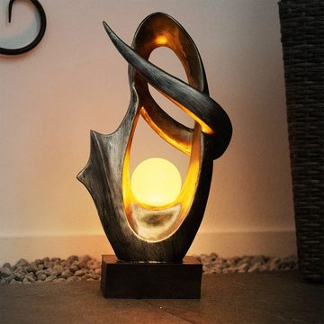 Globo Gartenleuchte, LED Solarlampe Gartendeko Skulptur mit Flammeneffekt