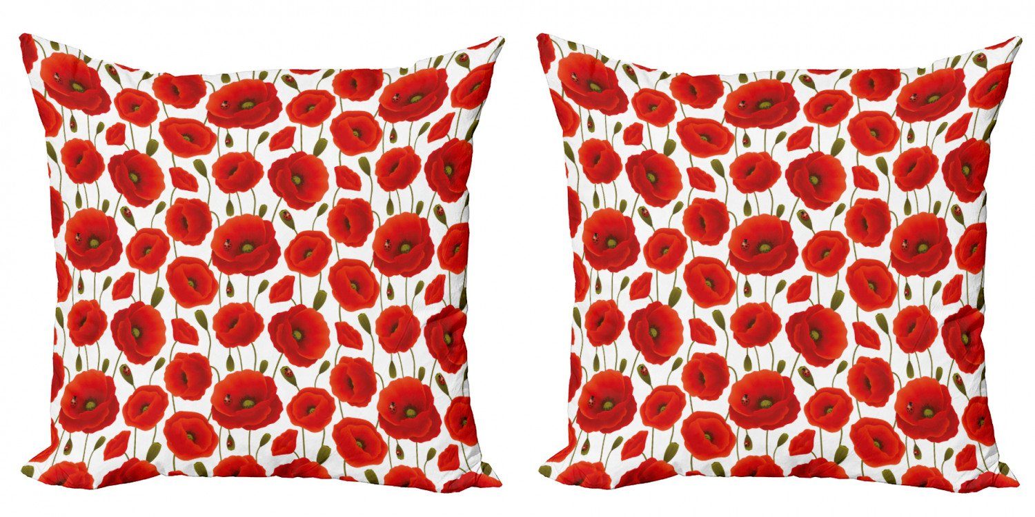 Kissenbezüge Modern Accent Doppelseitiger Digitaldruck, Abakuhaus (2 Stück), Mohn Floral Blossom Spring