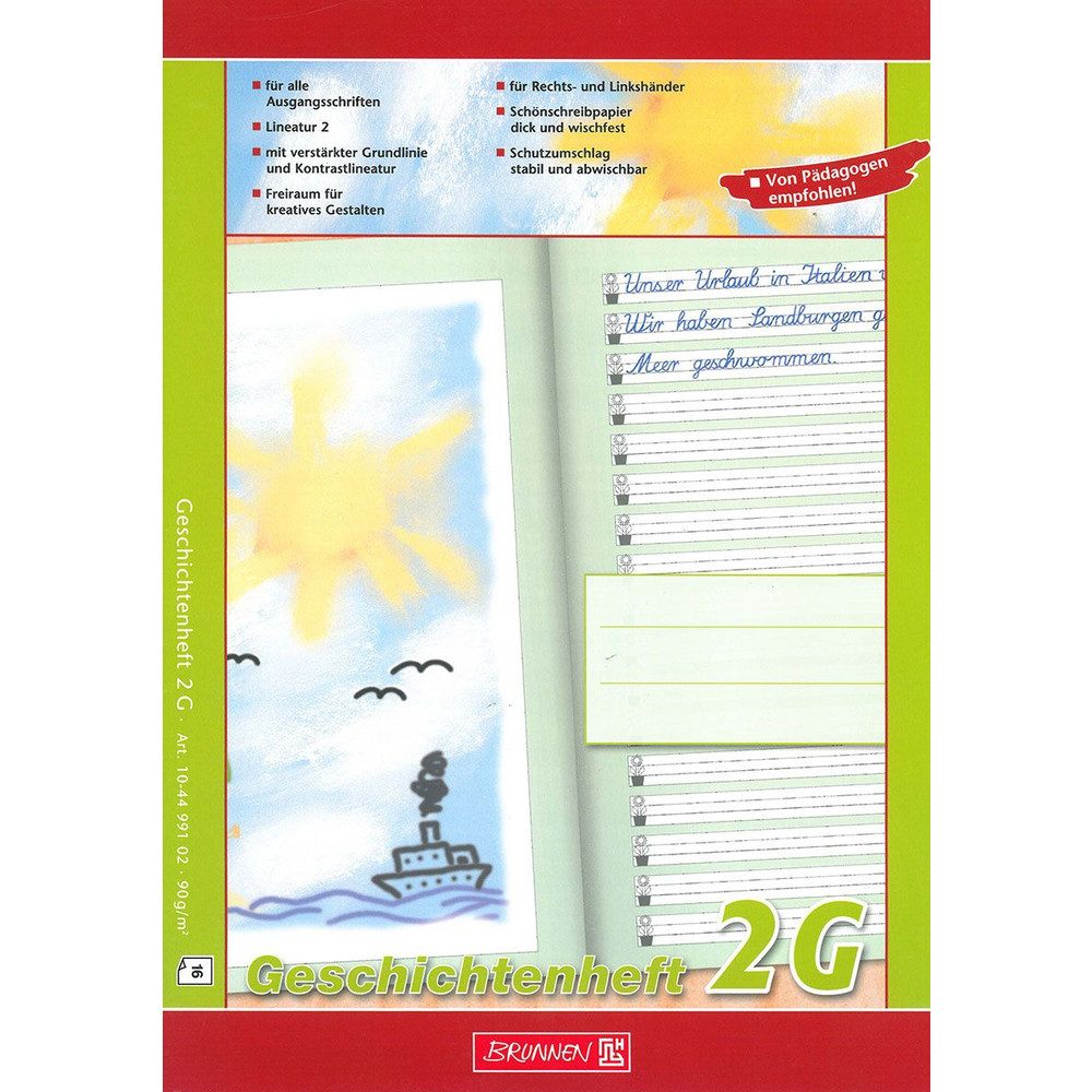 Schulheft Geschichtenheft A4 - Lineatur 2G - 2.Klasse