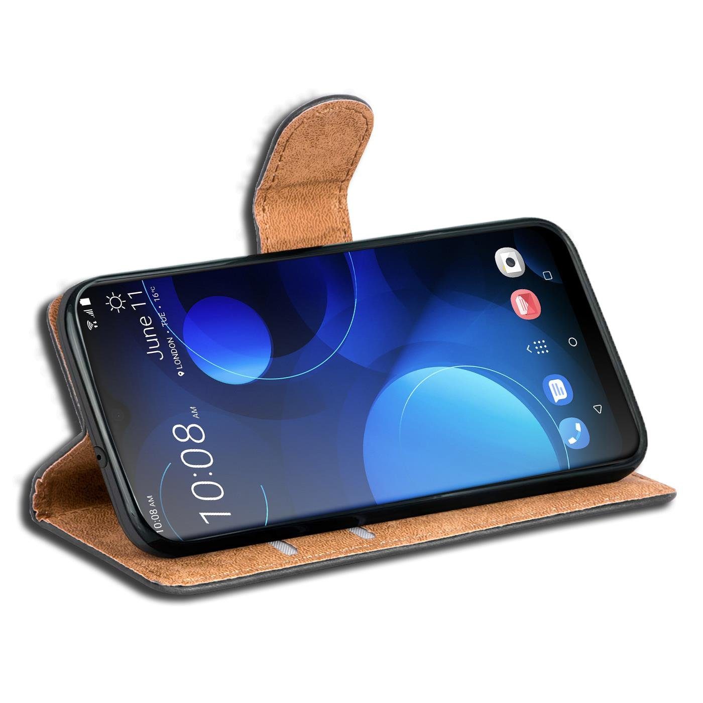 CoolGadget Handyhülle Book Case Handy Tasche für HTC Desire 19+ 6,2 Zoll, Hülle Klapphülle Flip Cover Etui Schutzhülle stoßfest