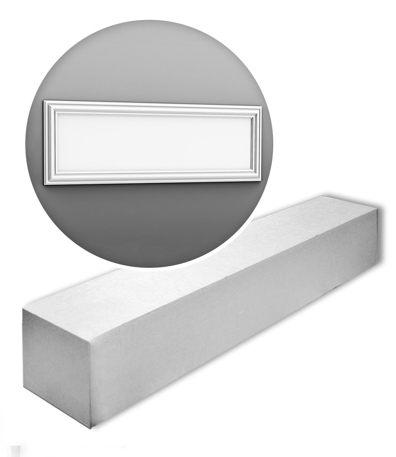 Orac Decor 3D Wandpaneel W120-box 3D Wandpaneel 1 Karton SET mit 4 Dekoelementen 3 m2, BxL: 50x150 cm, 3 qm, (1 Karton Paneel-Set, 4-tlg., AUTOIRE Stuck-Wandpaneele Zierelemente Dekorelemente) weiß vorgrundiert