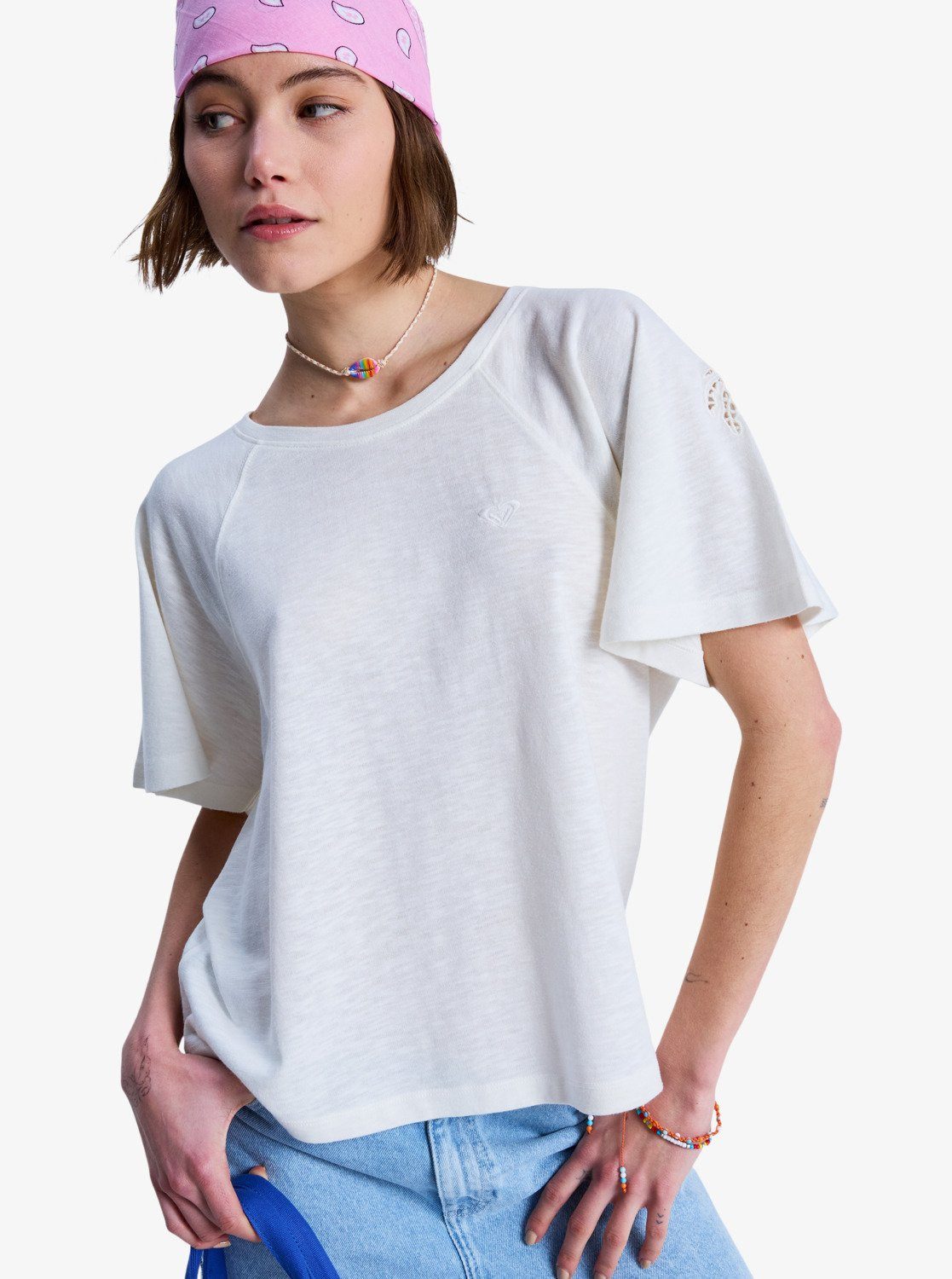 Roxy T-Shirt TIME FOR PALM TREE Kurzarm, sportlicher Stil