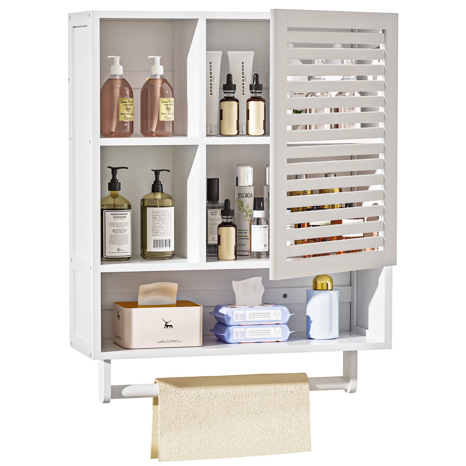 Yorbay Hängeschrank Bambus Badezimmerschrank Medizinschrank (56x20x70 günstig online kaufen