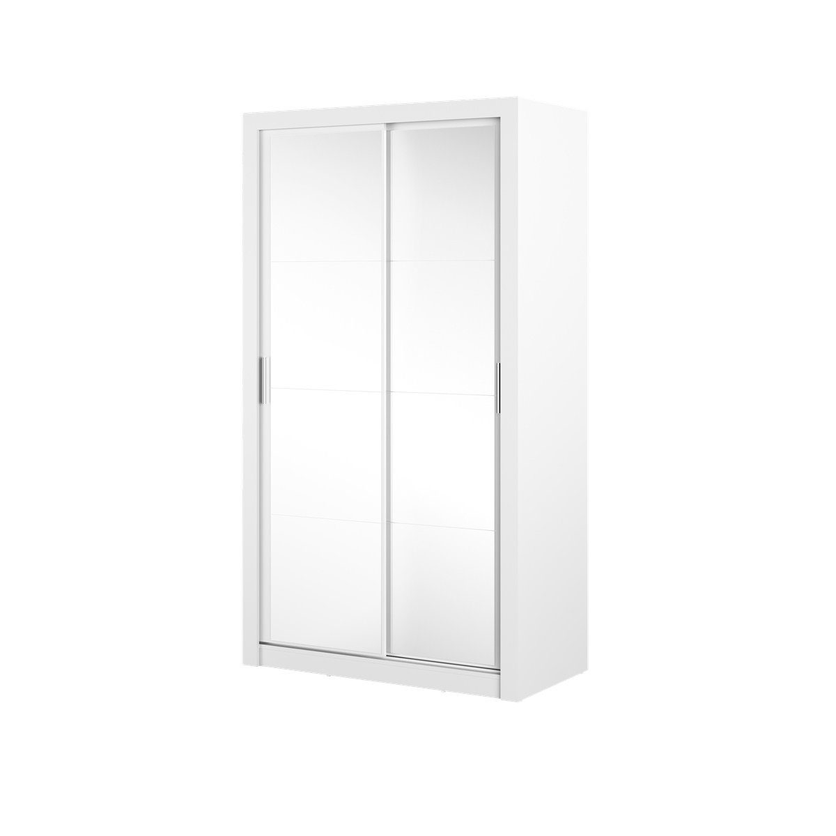 Modern 120 Compleo cm Breite kleiner 19, ARTI Spiegel, Schwebetürenschrank Garderobe mit Kleiderschrank weiß