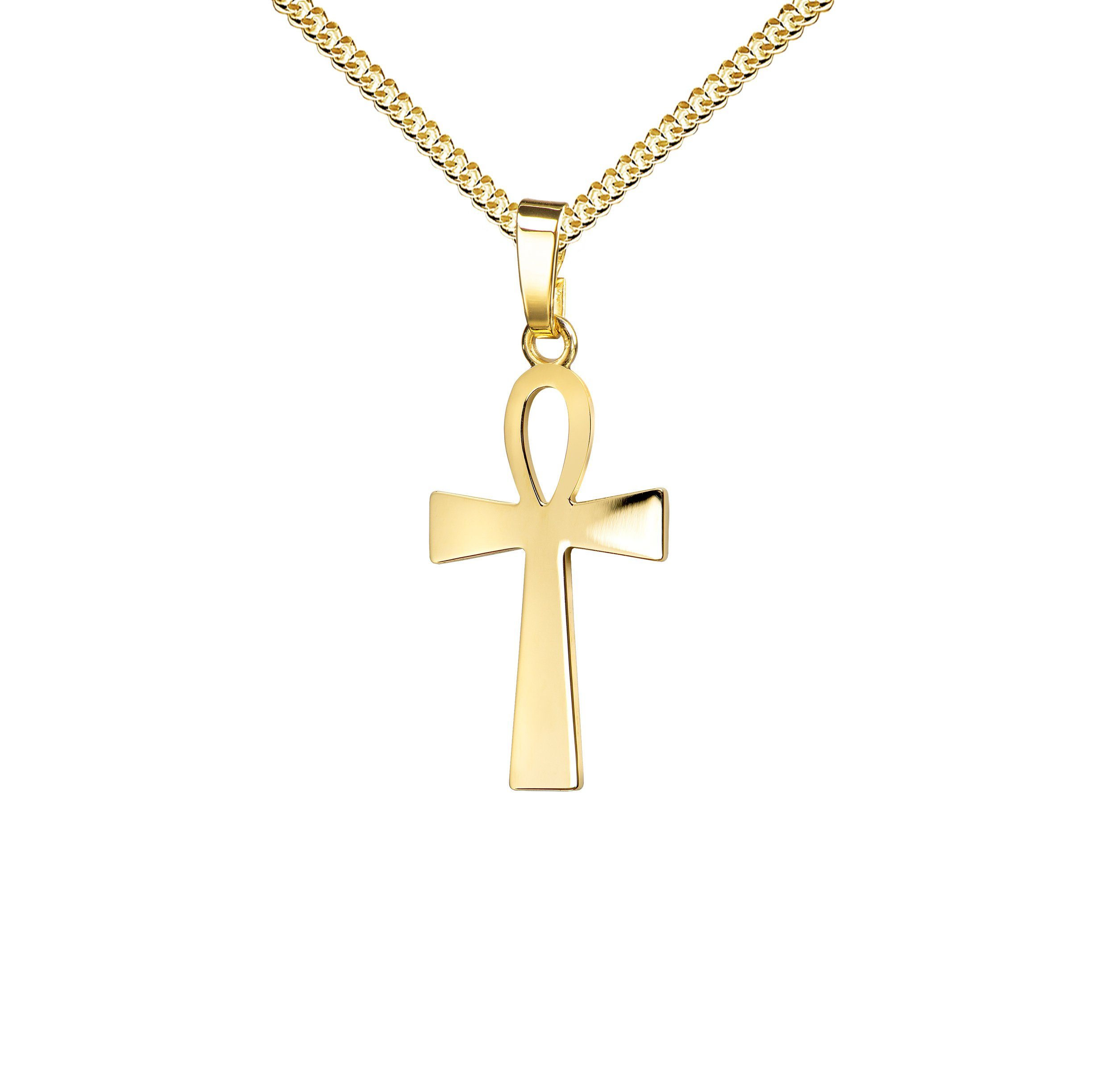 Kreuzkette ägyptisches Kreuz 585 Gold - Made in Germany