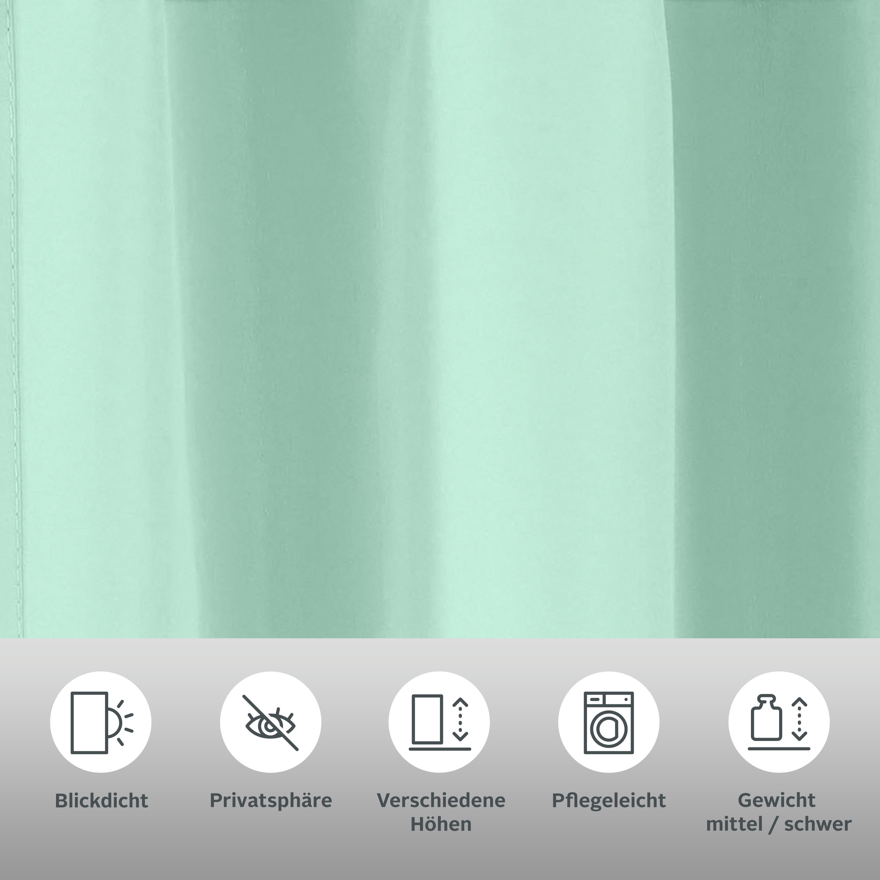 OTTO home Vorhang Parry (2 St), Schlaufen, blickdicht, Polyester, 2-er Set, blickdicht, monochrom, basic