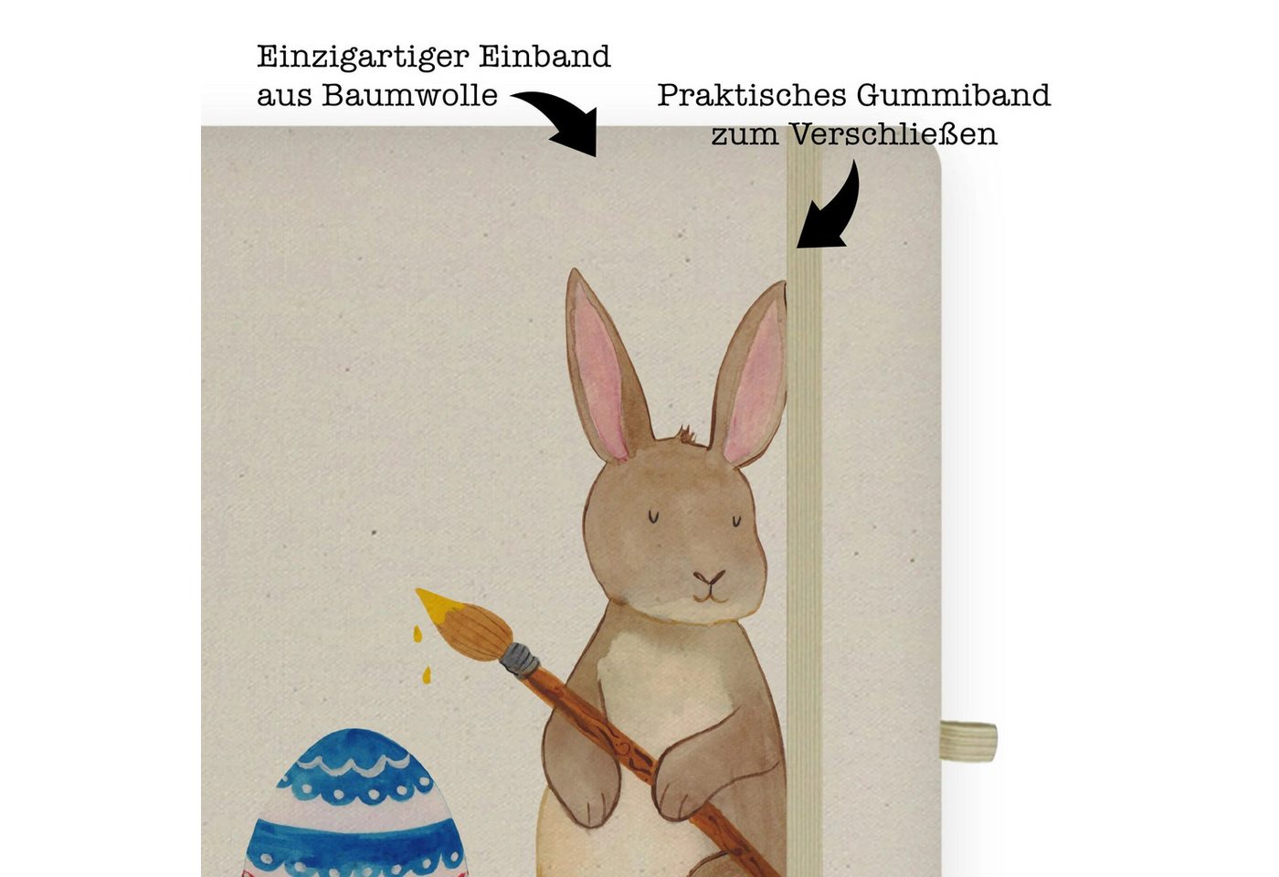 Thumbnail - Mr. & Mrs. Panda Notizbuch Hase Eier Malen - Transparent - Geschenk, Frohe Ostern, Ostergrüße, N Mr. & Mrs. Panda, Bezau...