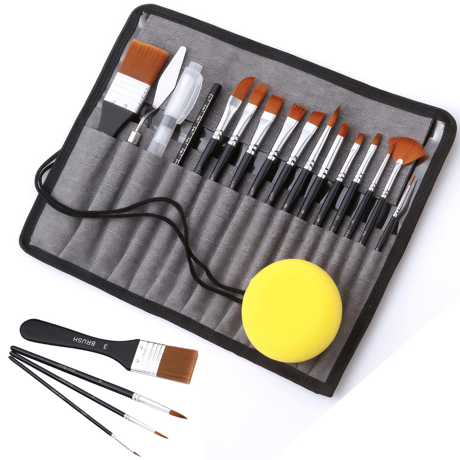 Malpinsel 18 Stück Pinselset Acrylfarben, Pinselset Malen, Aquarellpinsel Set