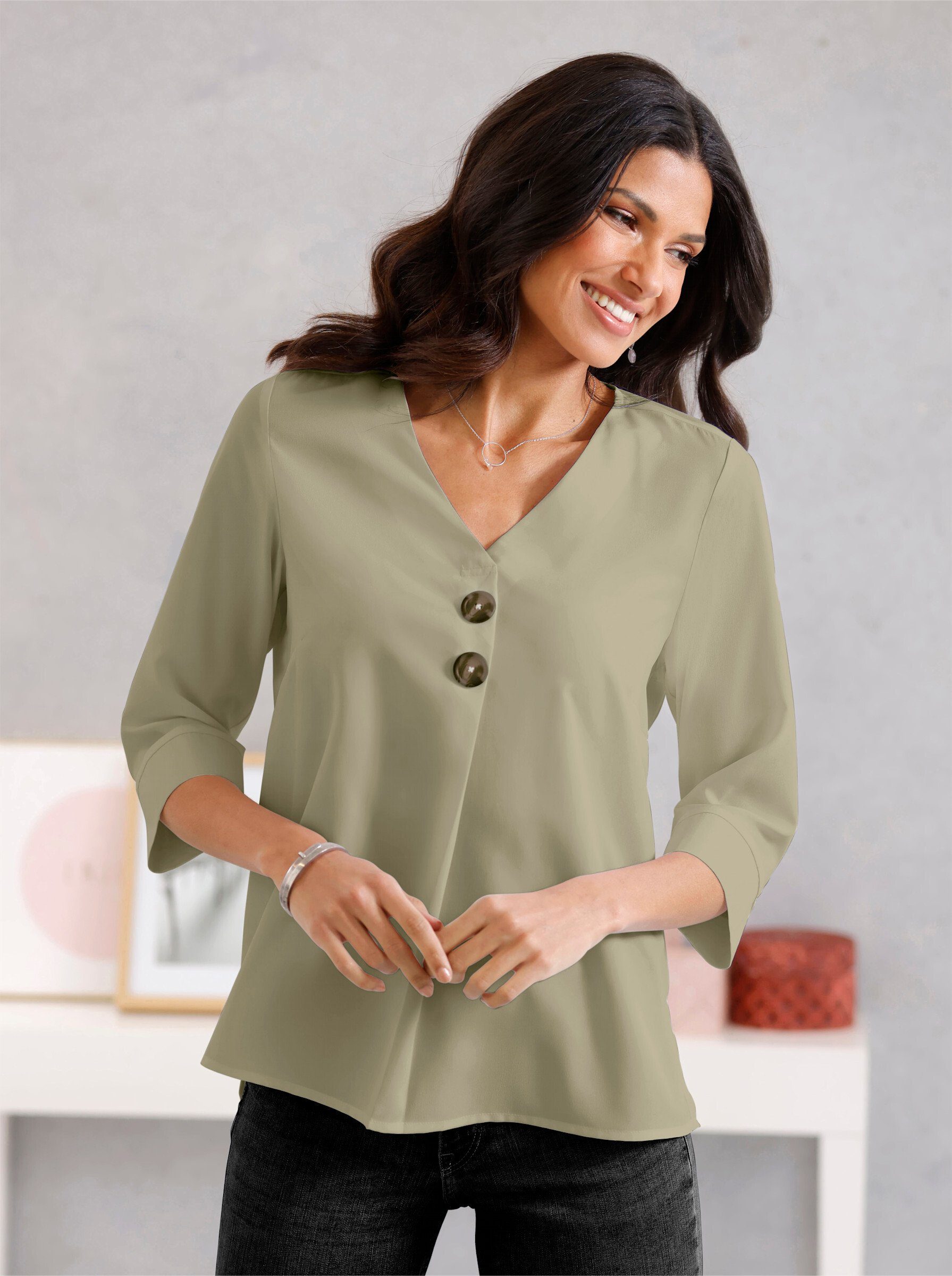 Bluse Sieh an! Klassische khaki