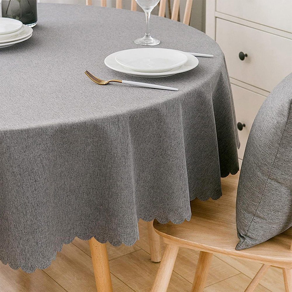 NUODWELL Tischdecke Fleckenbeständige runde Tischdecke, wasserdichte günstig online kaufen