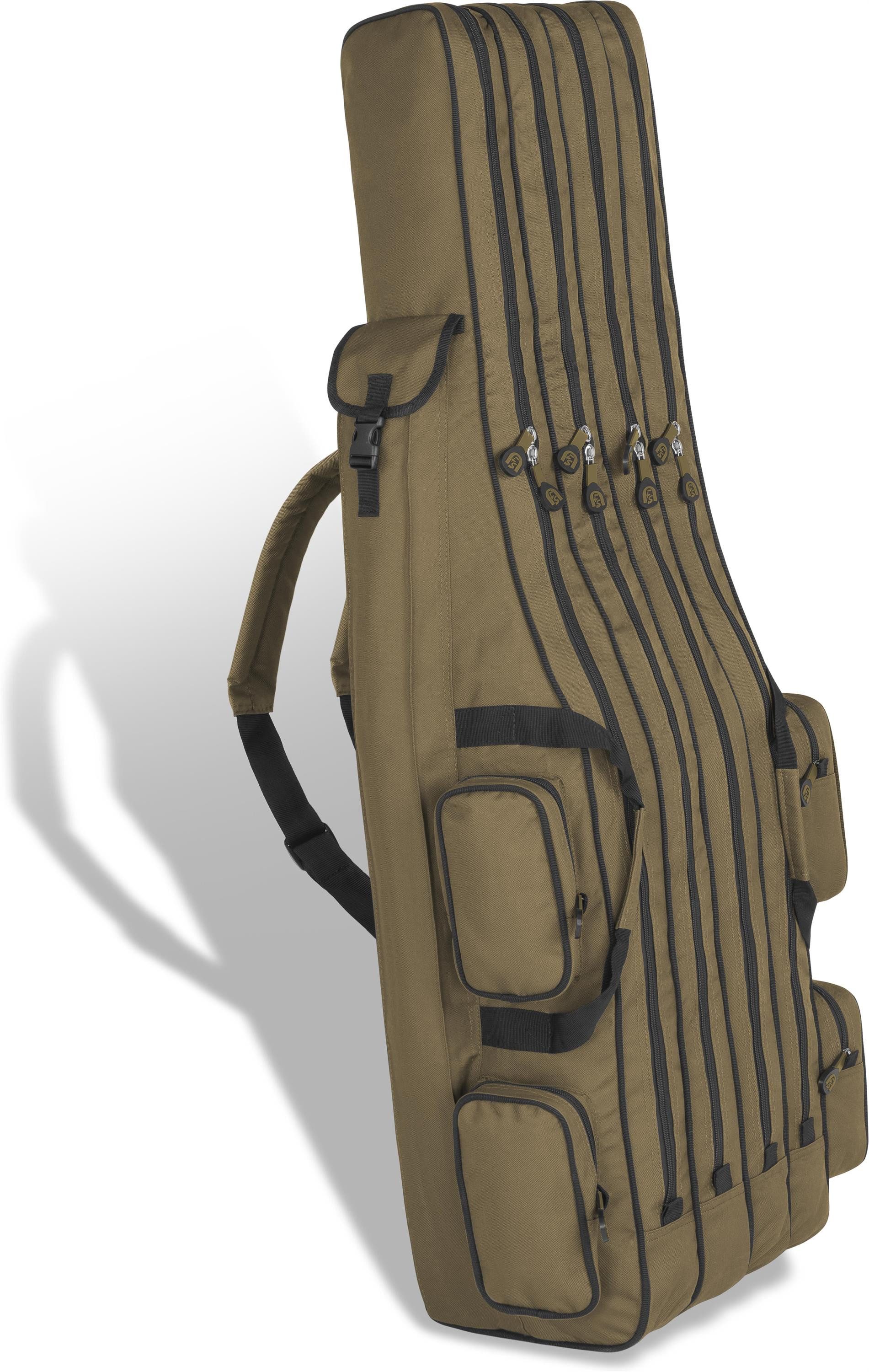 normani Angelrutentasche Rutentasche Angeltasche Quattro, Angelrutentasche mit 4 Kammern für 8 Ruten