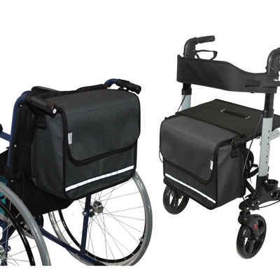 Seniori Gehstock SENIORI Rollator / Rollstuhl Tasche Rollatortasche Rollstuhltasche, 3F. Grau - Flex