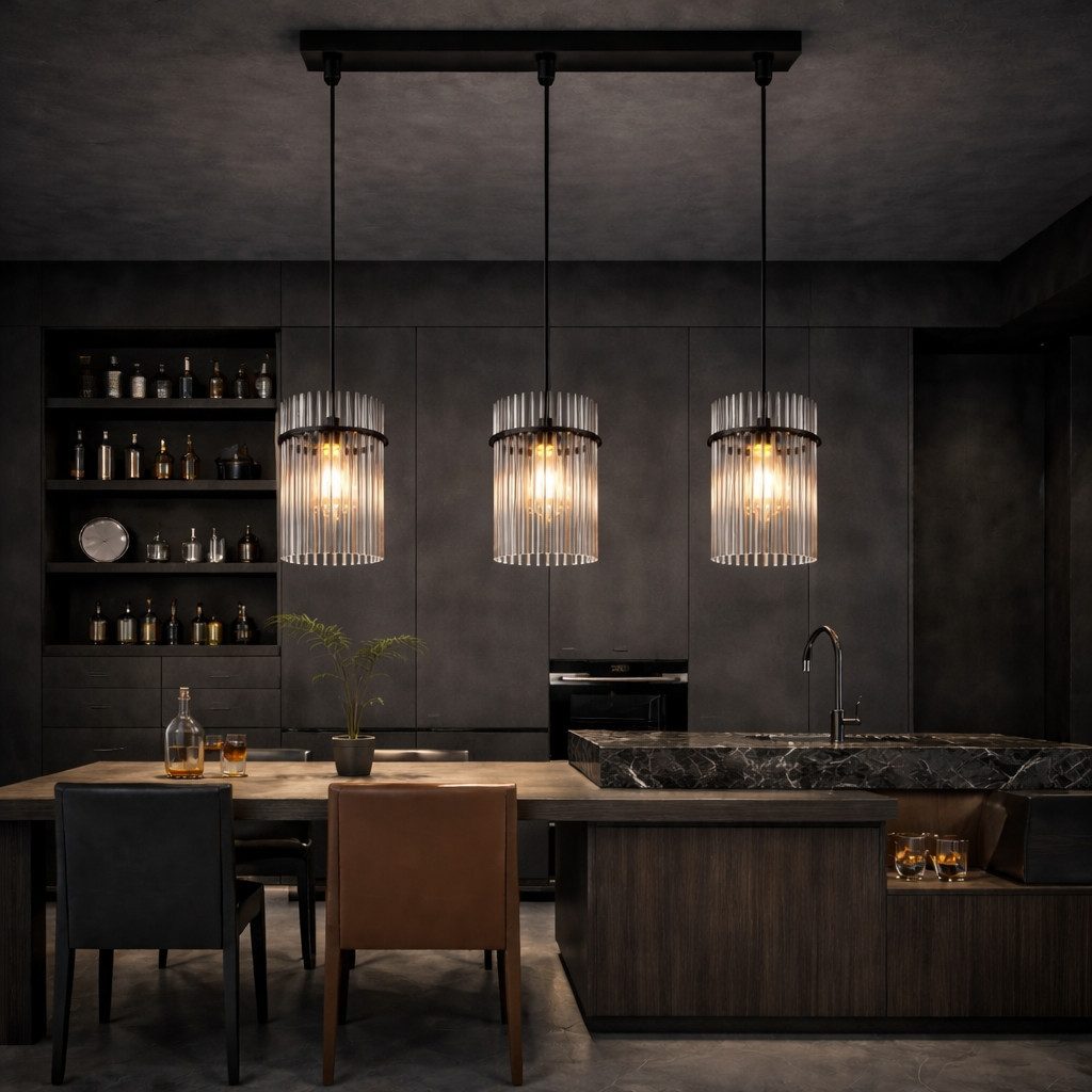 ZMH Pendelleuchte Esstisch Hängelampe 3 Flammig - E27 Vintage, ohne Leuchtmittel, Esszimmerlampe Hängend Glas Ø 16 cm