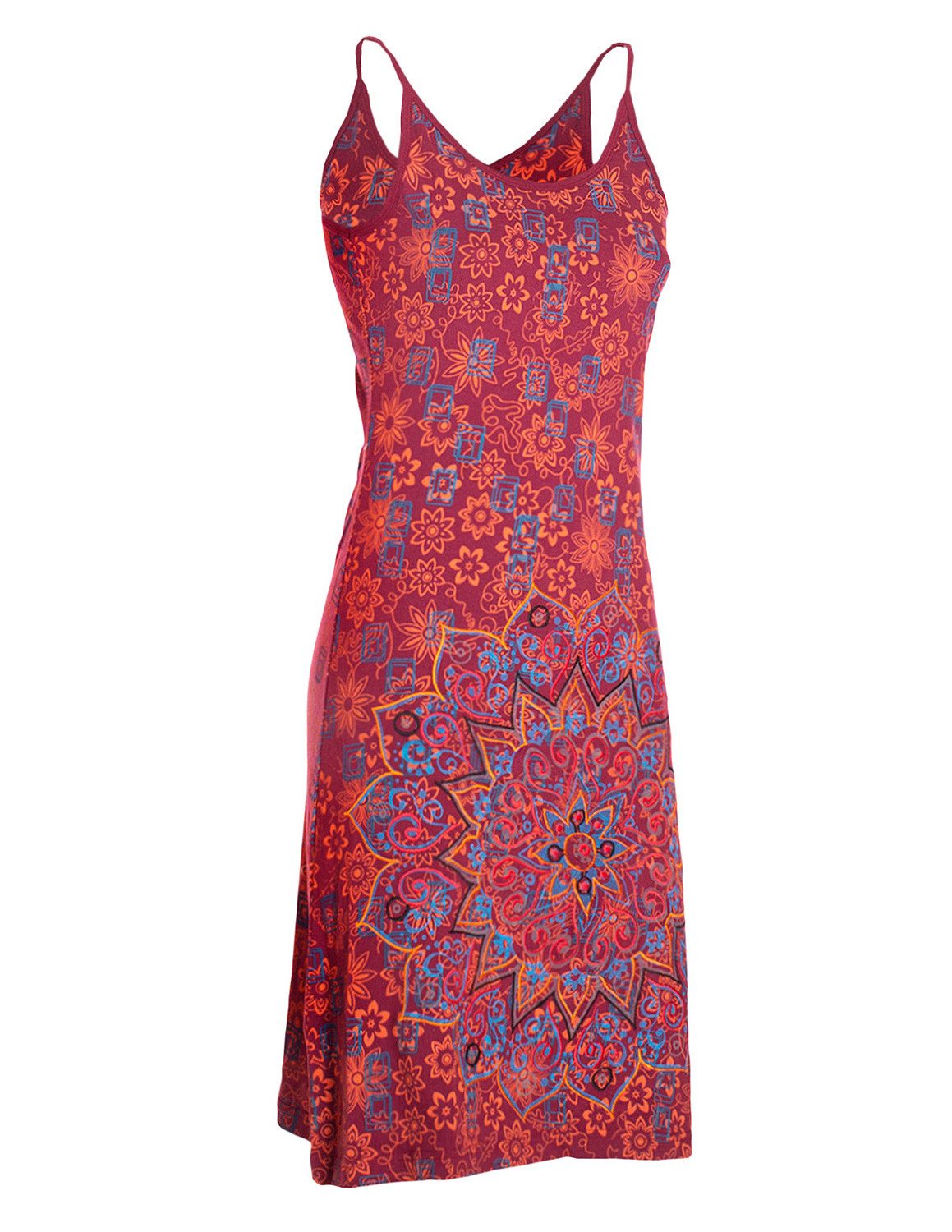 Vishes Sommerkleid Trägerkleid Damen Bedruckt Mandala Blüten Jersey Baumwolle Alternative Mode, Boho, Hippie, Ethno, Festival