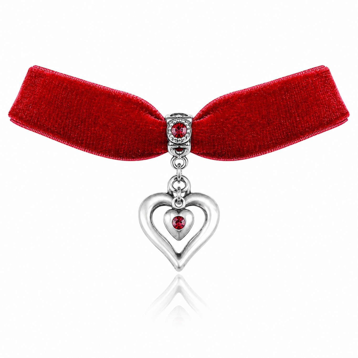 LUISIA® Kette mit Anhänger LUISIA® Samt Kropfband 'Heart in Heart', Halskett