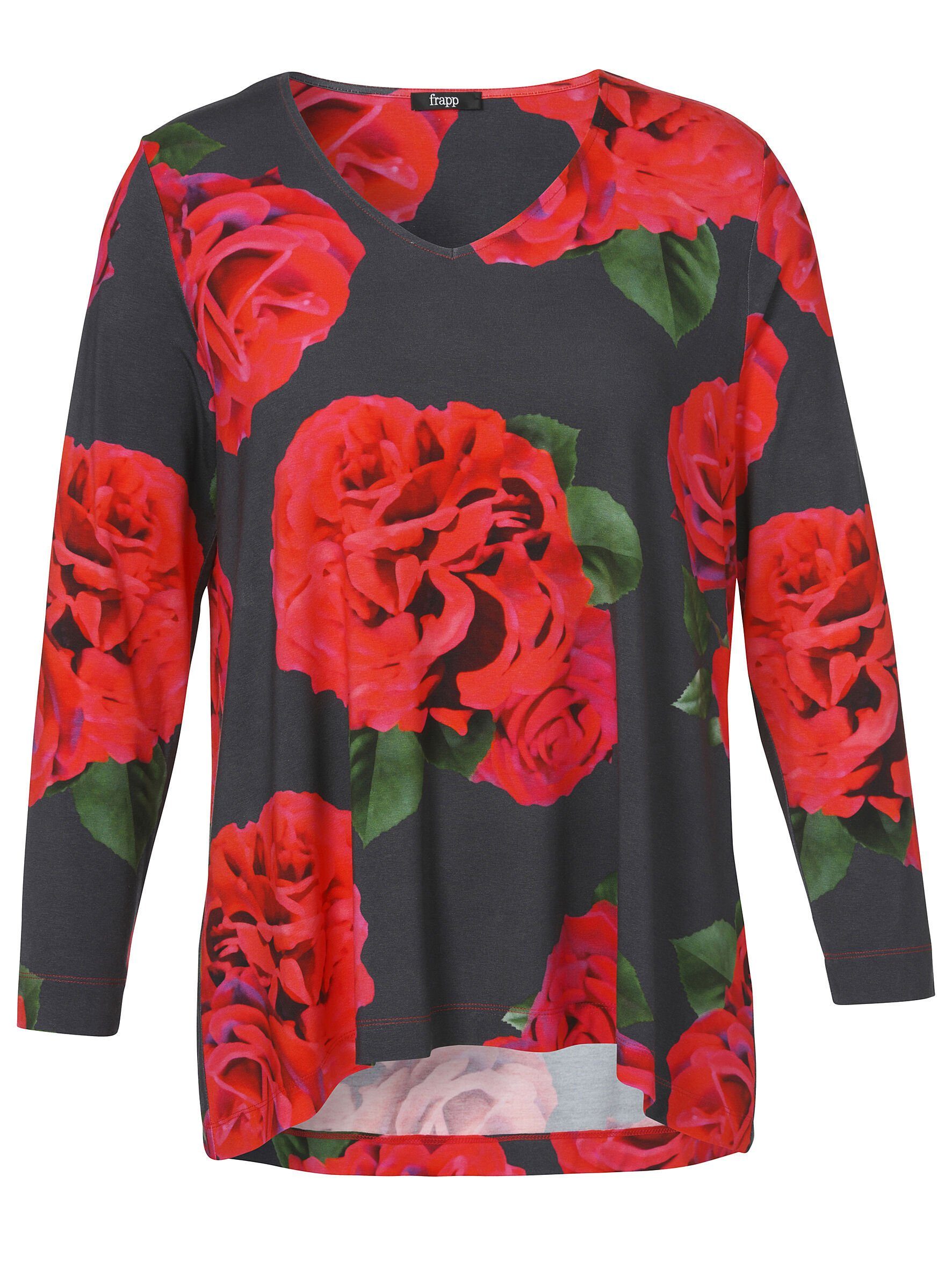 FRAPP V-Shirt mit Allovermuster