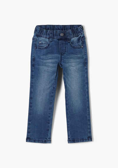 s.Oliver 5-Pocket-Jeans »Regular: Jeans mit Elastikbund« Zierknopf, Waschung