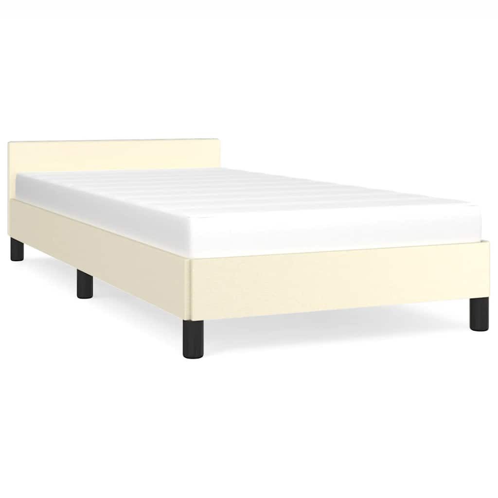 furnicato Bettgestell Kunstleder Creme 197x93x50 cm mit Kopfteil (1-tlg)
