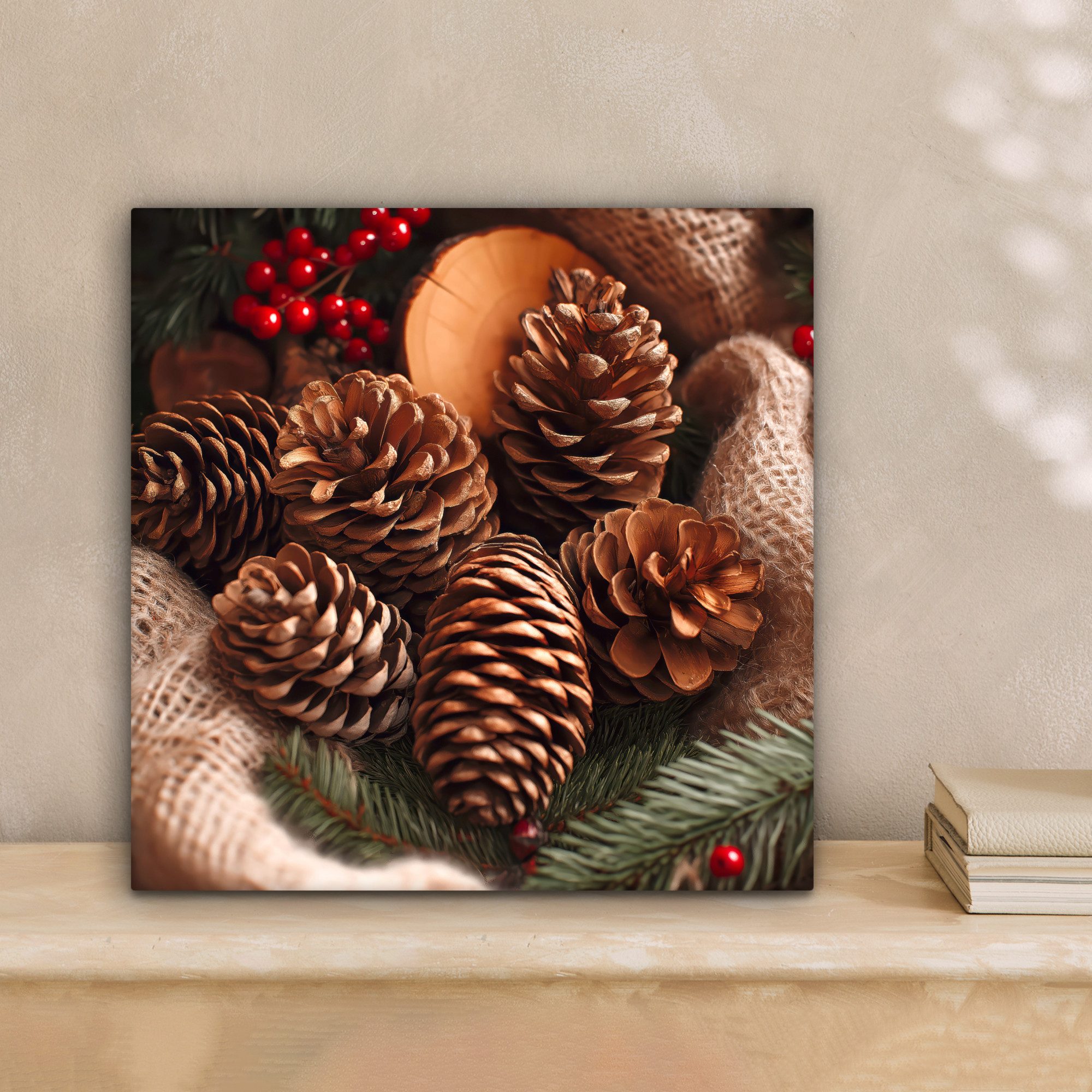 OneMillionCanvasses® Leinwandbild Tannenzapfen - Baum - Winter - Natur - Br günstig online kaufen