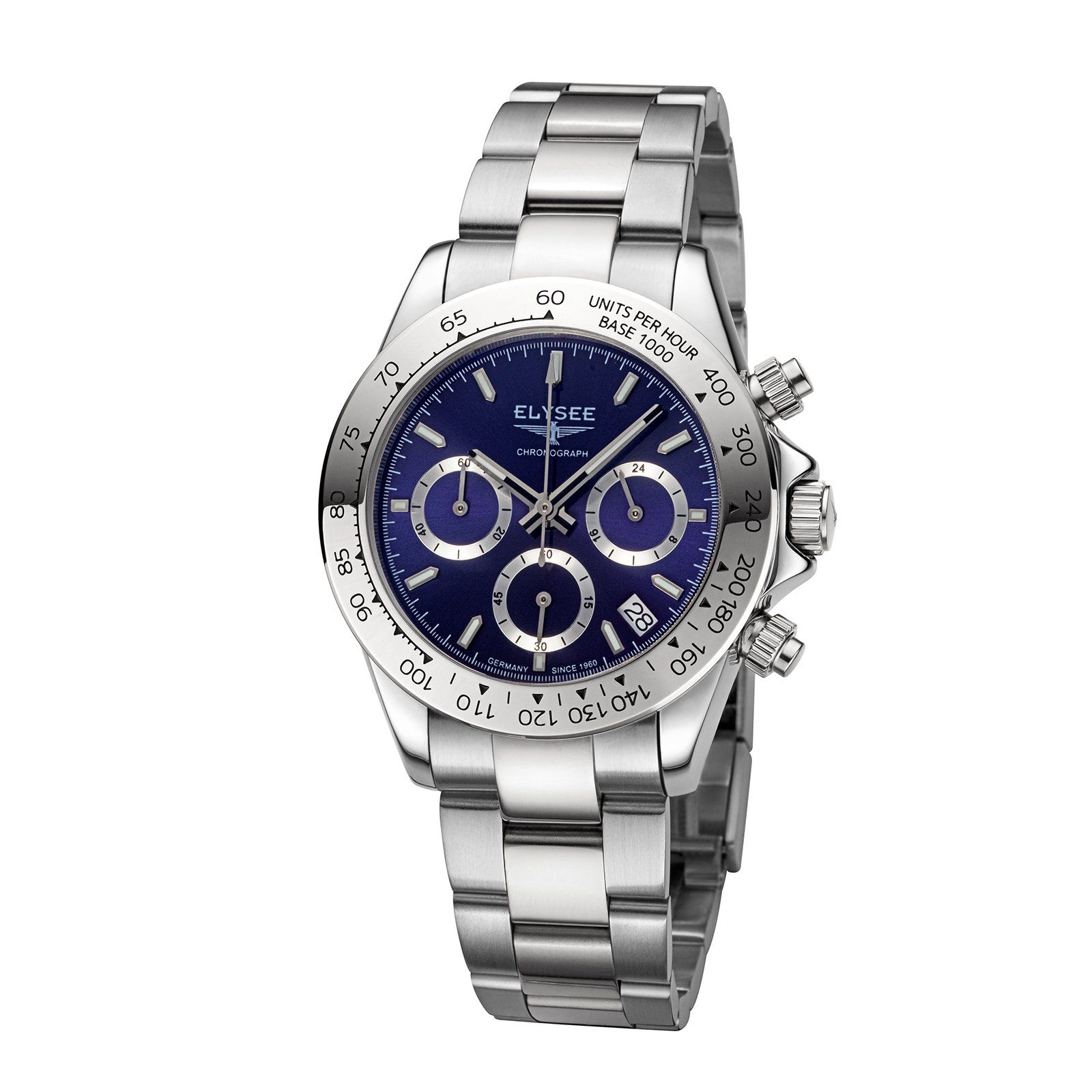 Quarzuhr SPORT CHRONO. Herrenuhr 100% Edelstahl 40