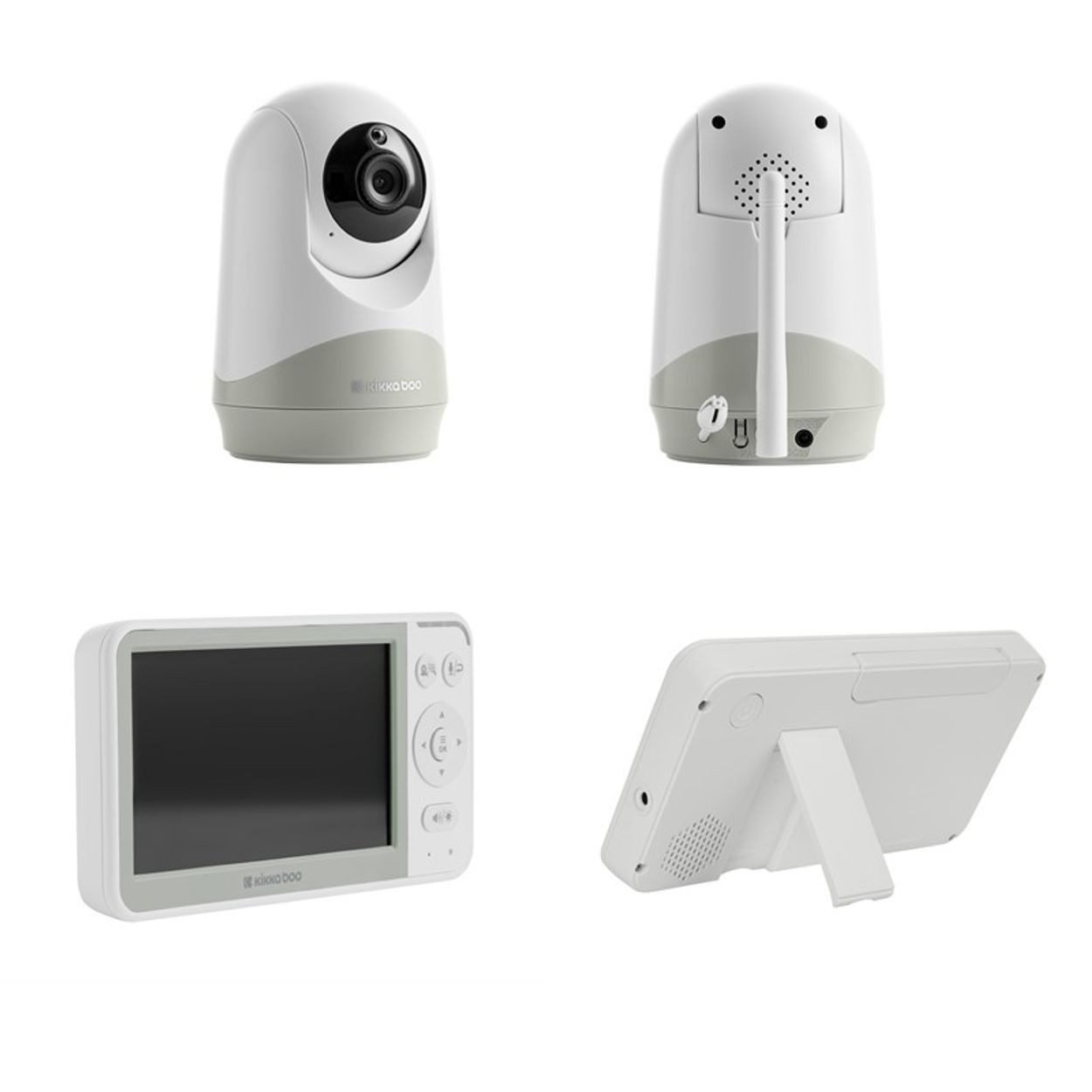 Kikkaboo Video-Babyphone Babyphone Rhen Kamera 5 Zoll, Display ECO-Modus Schlaflieder Nachtsicht