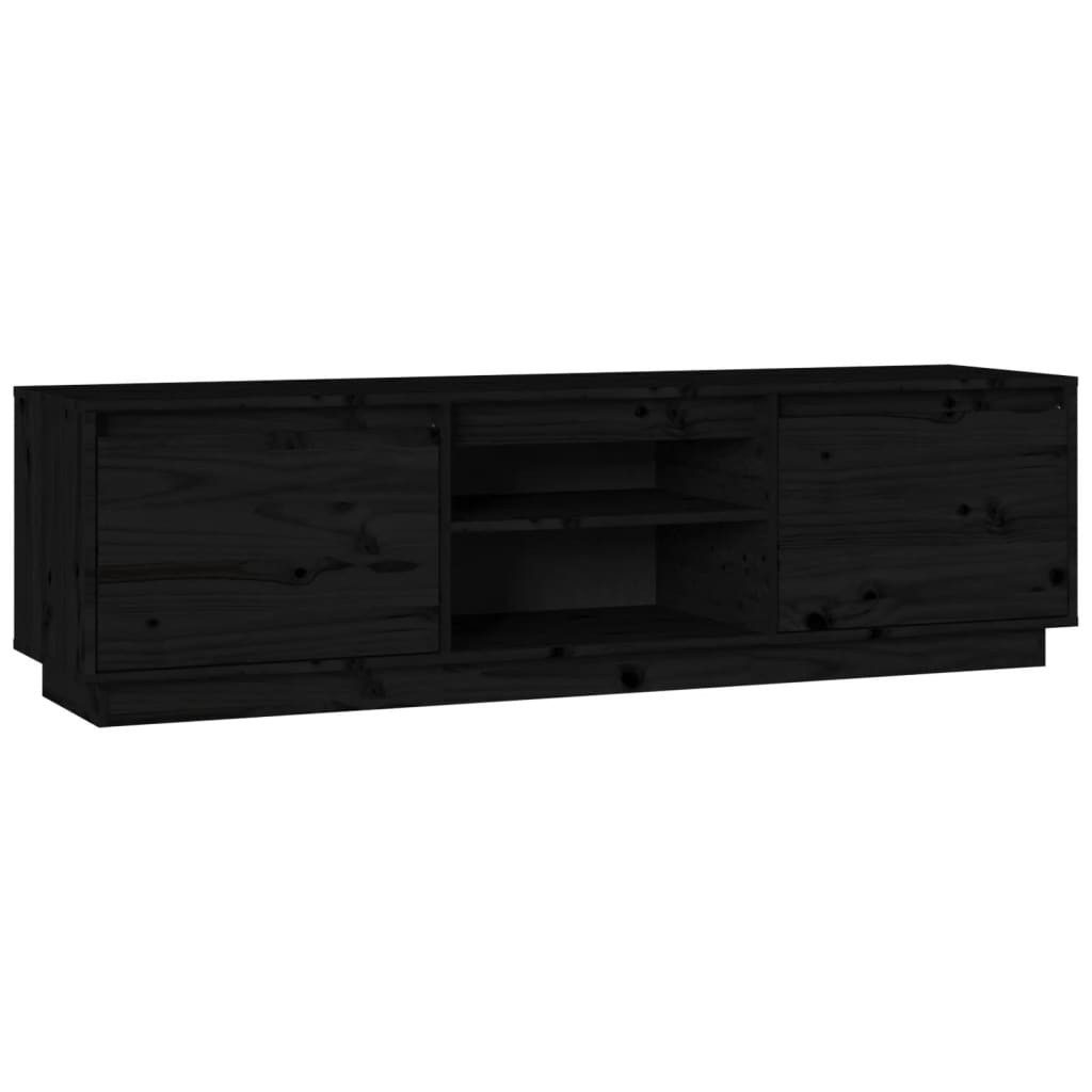 vidaXL TV-Schrank TV-Board Schwarz 140x35x40 cm Massivholz Kiefer günstig online kaufen