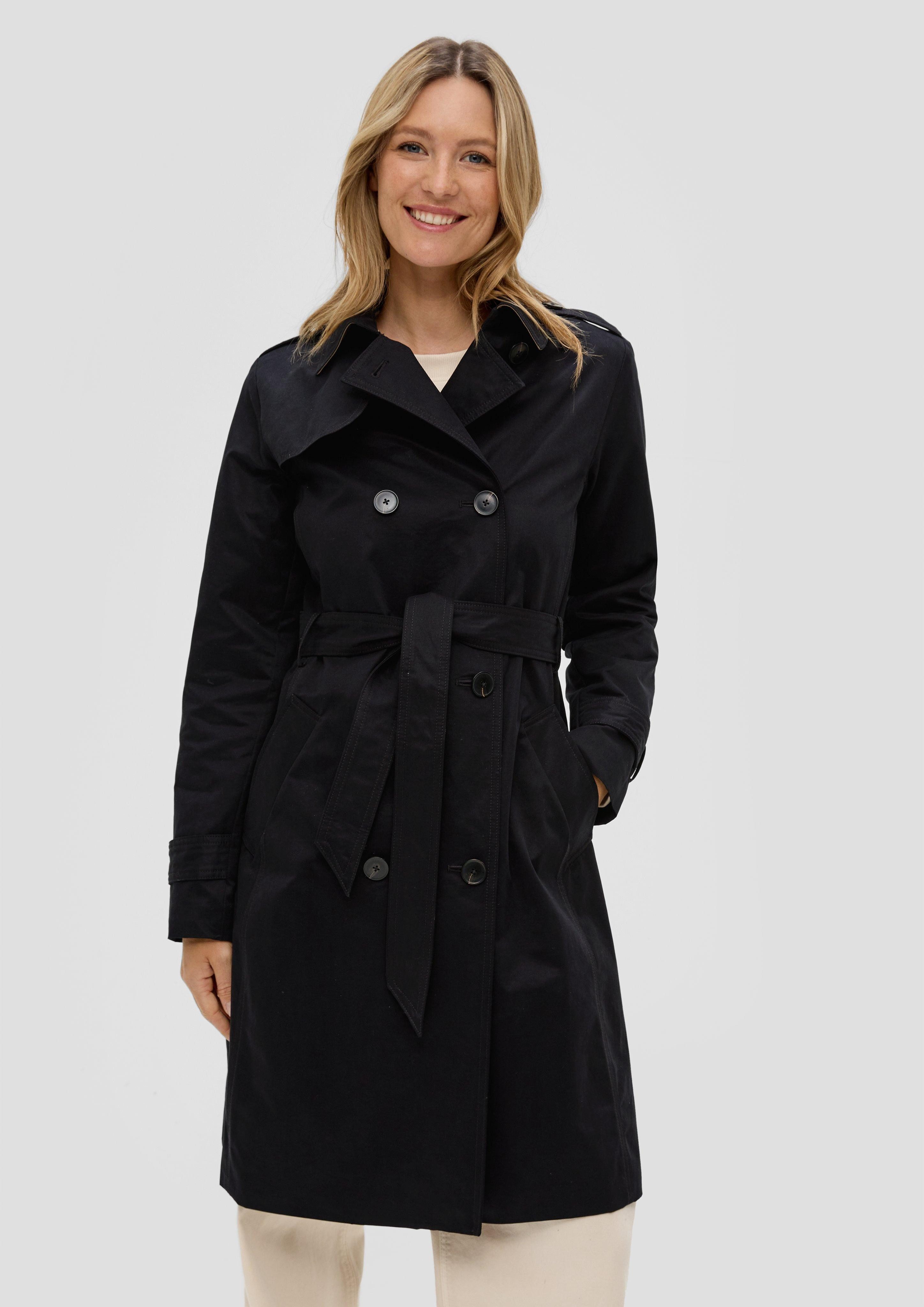 s.Oliver Funktionsmantel Langer Trench-Coat Blende