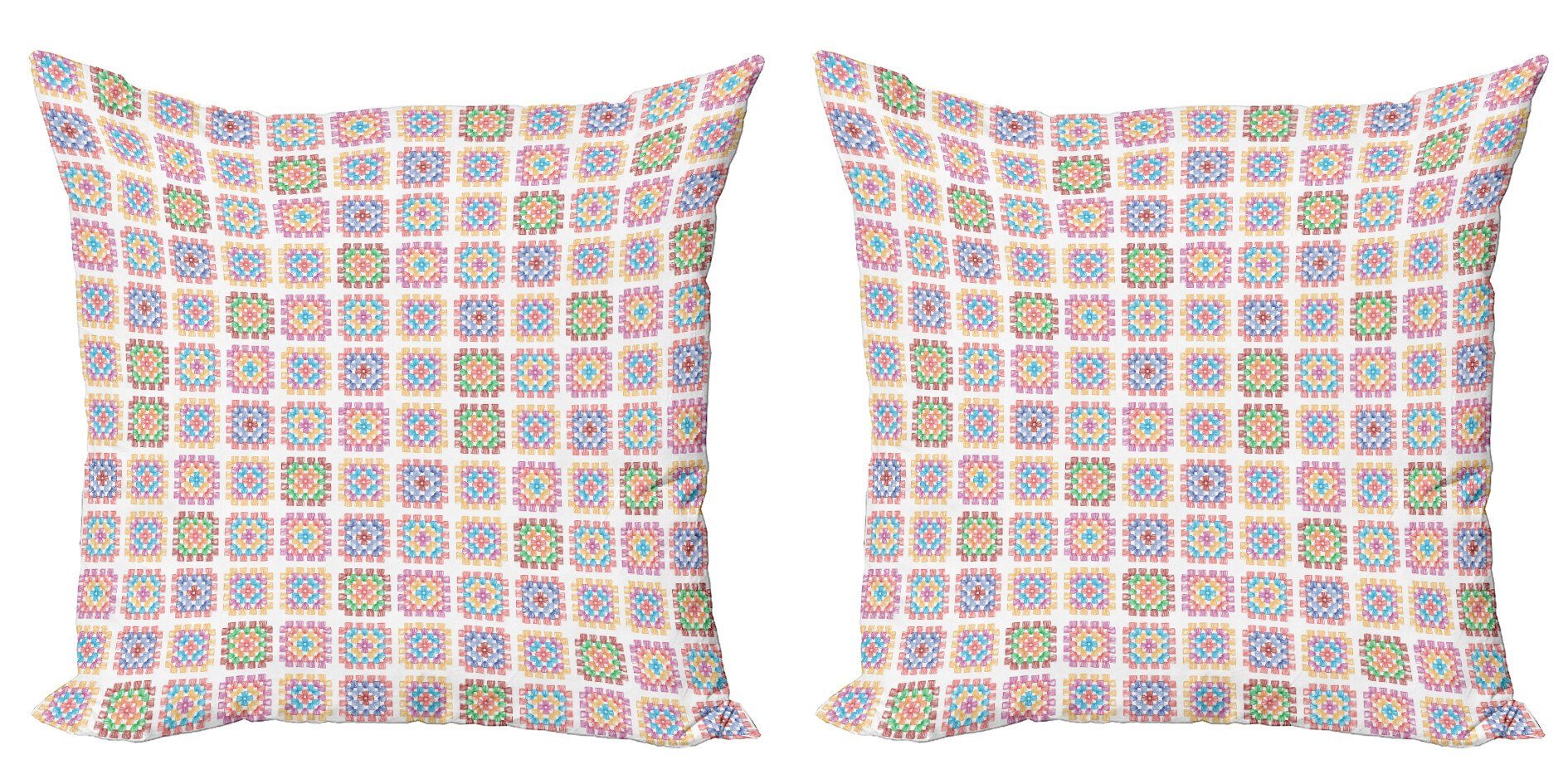 Kissenbezüge Modern Accent Doppelseitiger Digitaldruck, Abakuhaus (2 Stück), afghanisch Doodle-Streifen-Entwurf | Kissenbezüge
