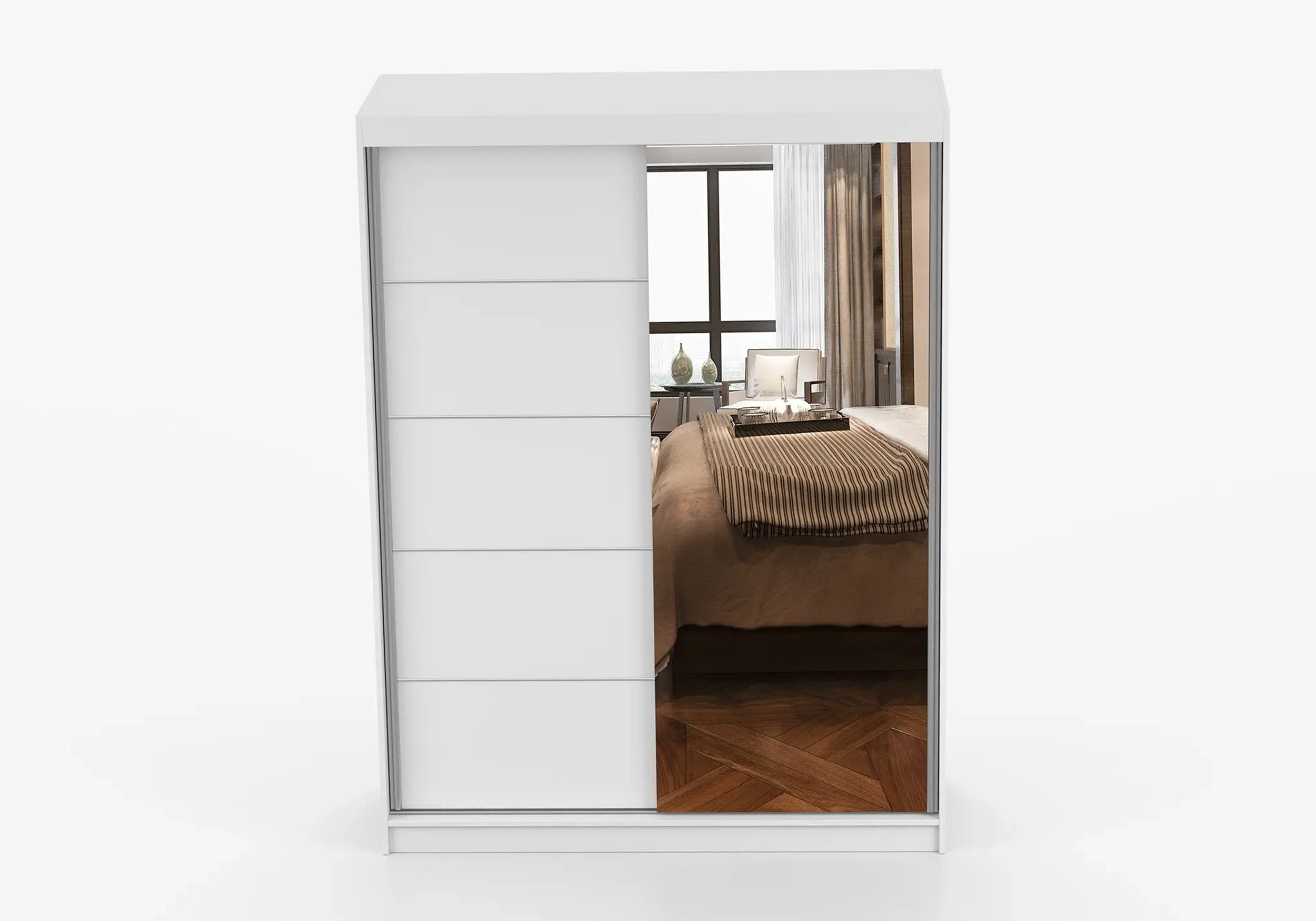 imoebel24 Schwebetürenschrank VISTA 05 150 cm - Weiss / Weiss günstig online kaufen