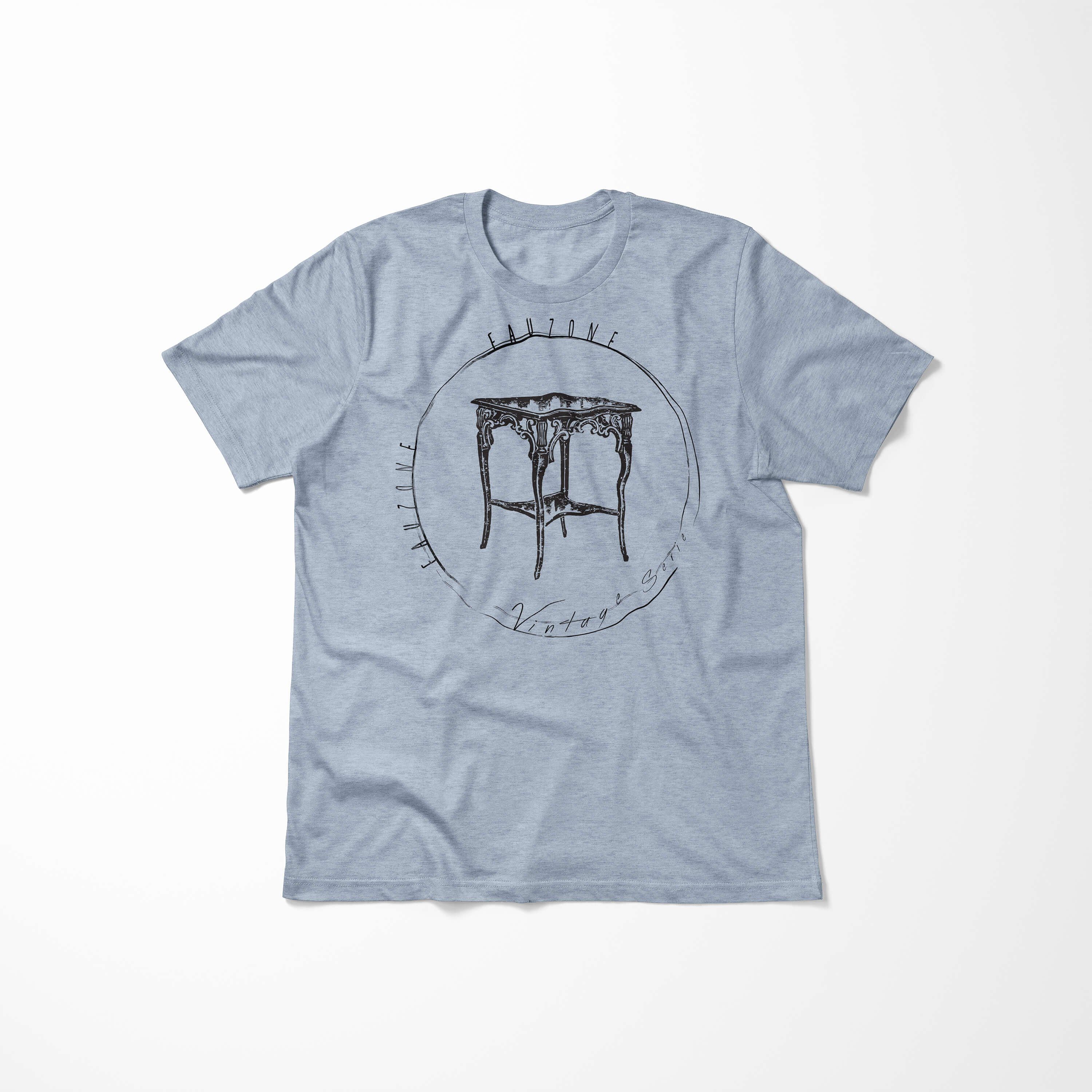 T-Shirt Denim Sinus Vintage Herren T-Shirt Beistelltisch Art Stonewash