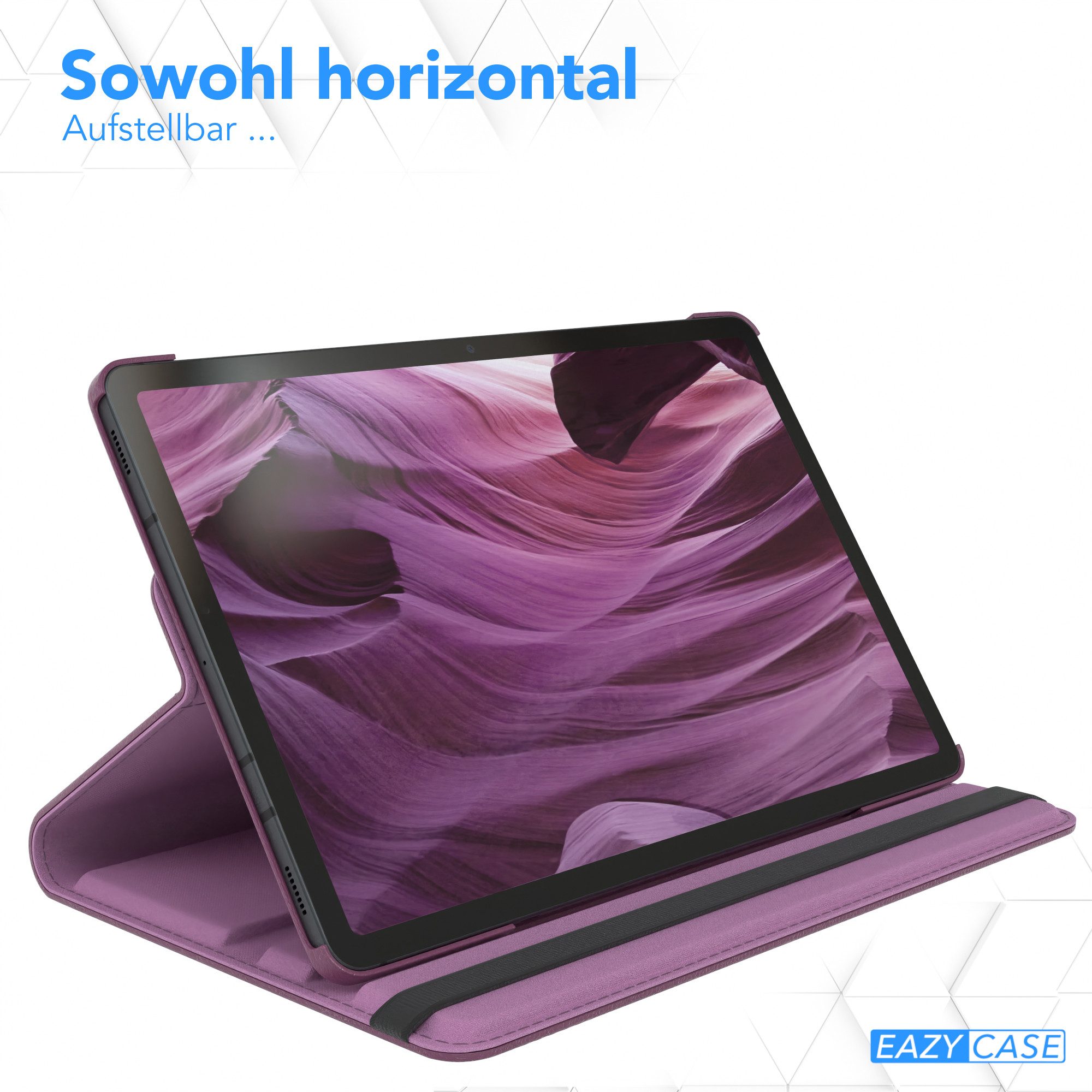 EAZY CASE Tablet-Hülle Rotation Case für Samsung Galaxy Tab S8 / Tab S7 11 Zoll, Tablet-Hülle Bookstyle Case Fullcover Schutz Tasche Stehfunktion Lila – Bild 4 von 5