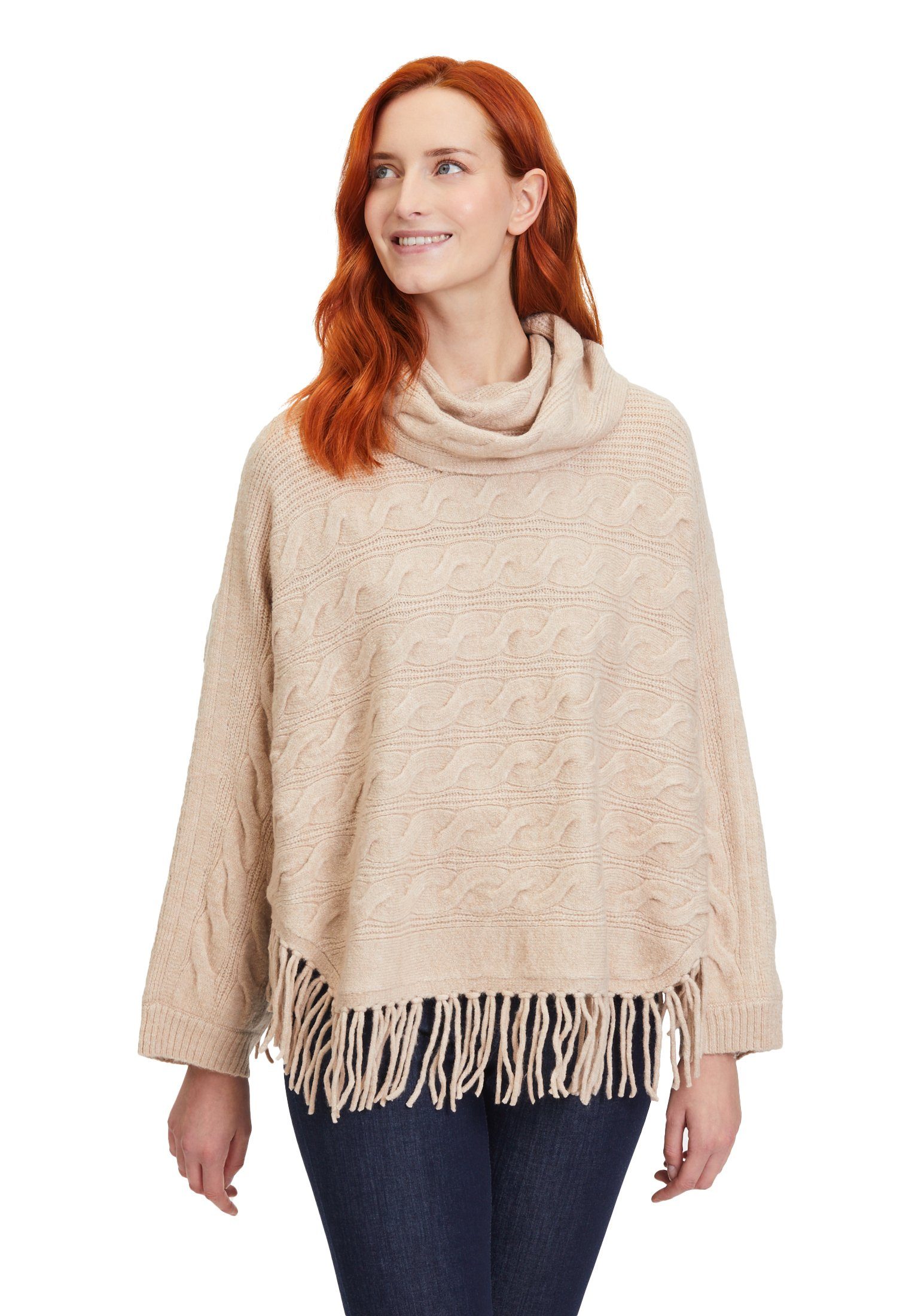 Betty Barclay Sweatponcho mit Fransen (1-tlg) mit Fransen