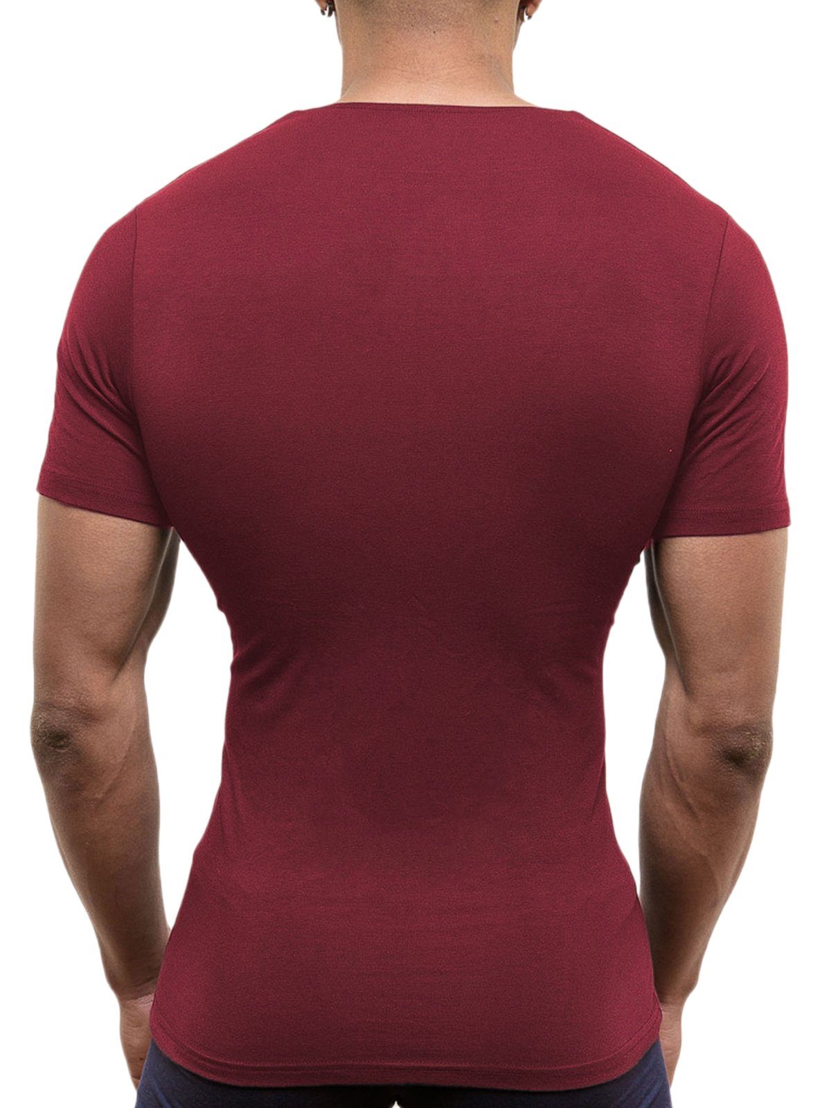 T-Shirt, Bordeauxrot Business V-Shirt V-Ausschnitt Doreanse Underwear Unterhemd V-Neck DA2820 Claret Deep