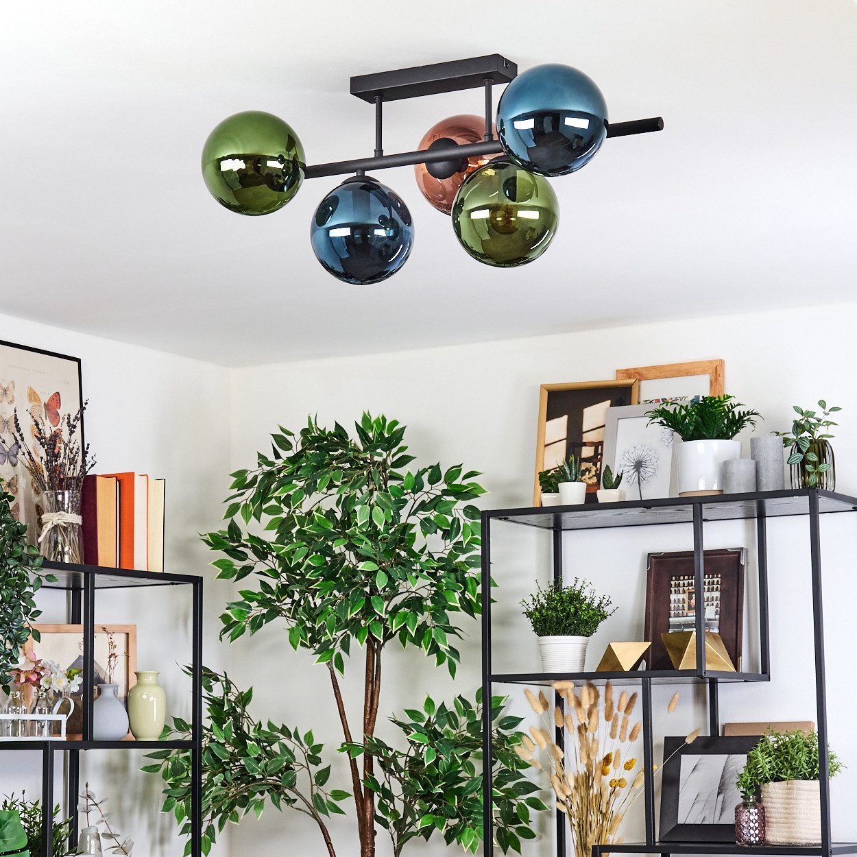 hofstein Deckenleuchte Deckenlampe aus Metall/Glas in günstig online kaufen