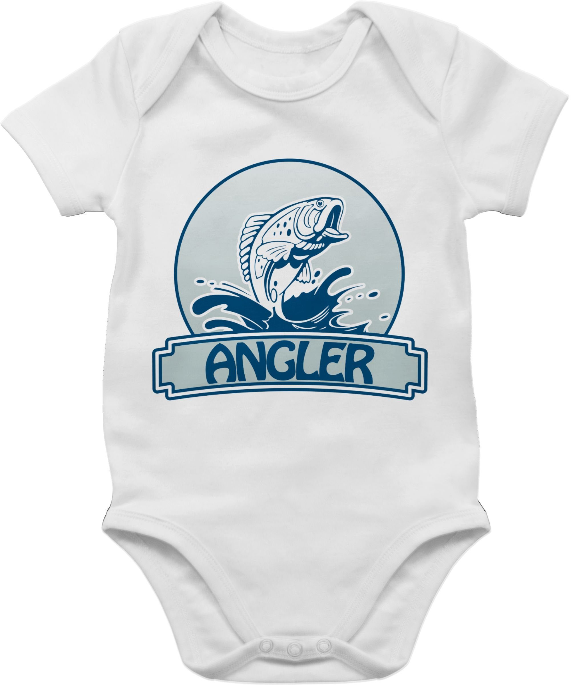 2 Bewegung Angler Shirtbody Sport Shirtracer Baby Weiß Button &
